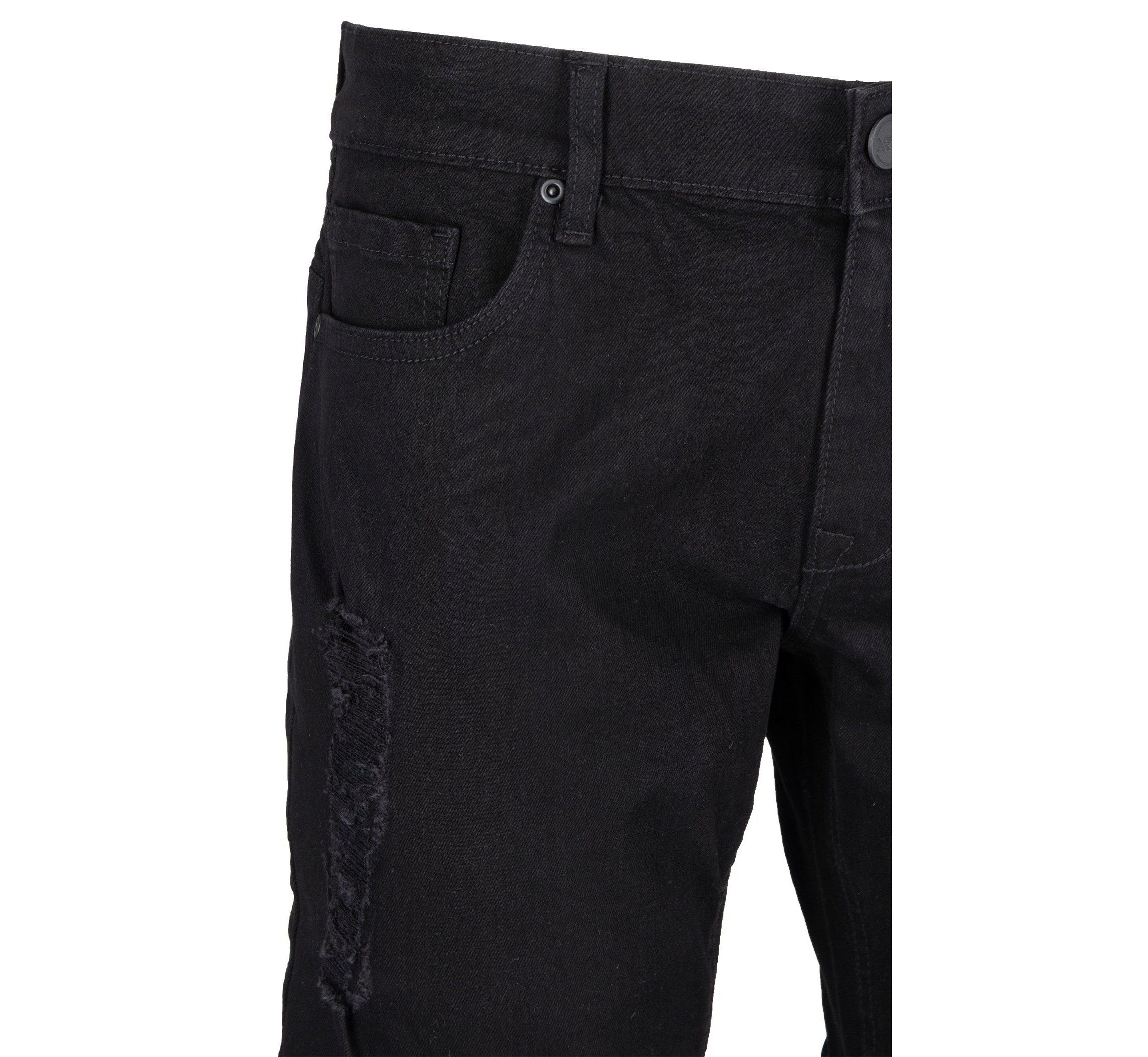 RAW X Mens Slim Tapered Leg Stretch Rips Jeans