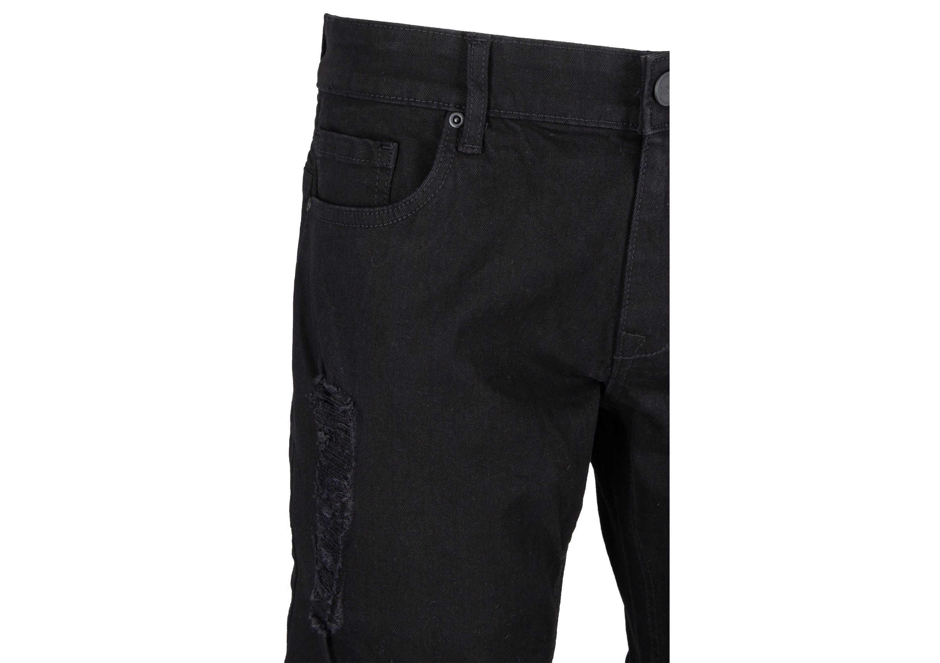 RAW X Mens Slim Tapered Leg Stretch Rips Jeans