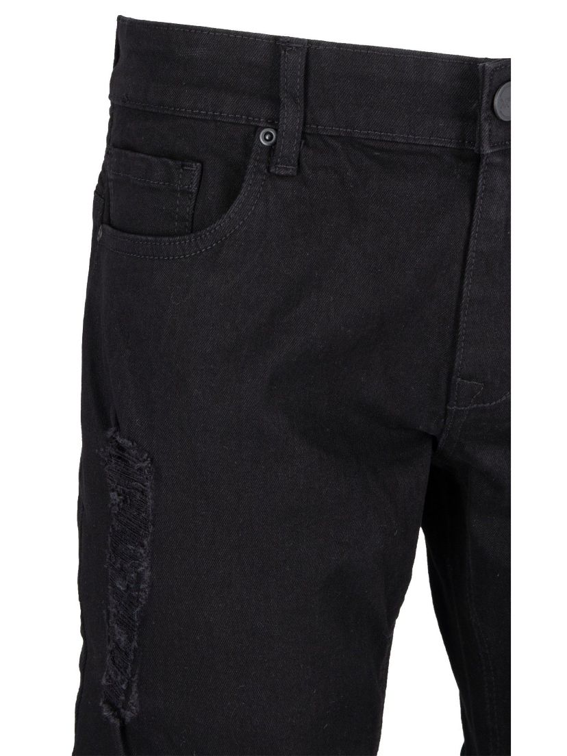 RAW X Mens Slim Tapered Leg Stretch Rips Jeans