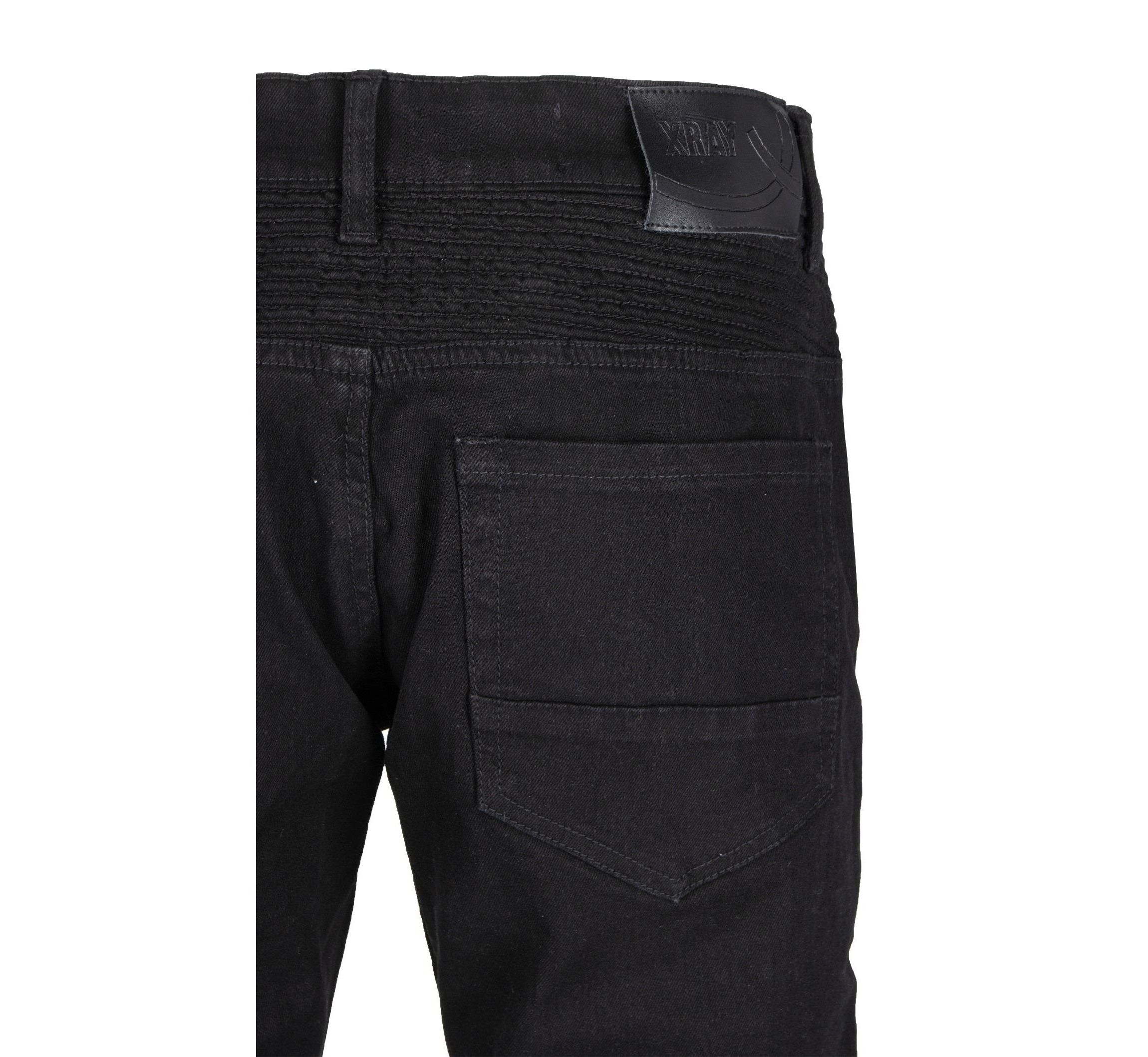 RAW X Mens Slim Tapered Leg Stretch Rips Jeans