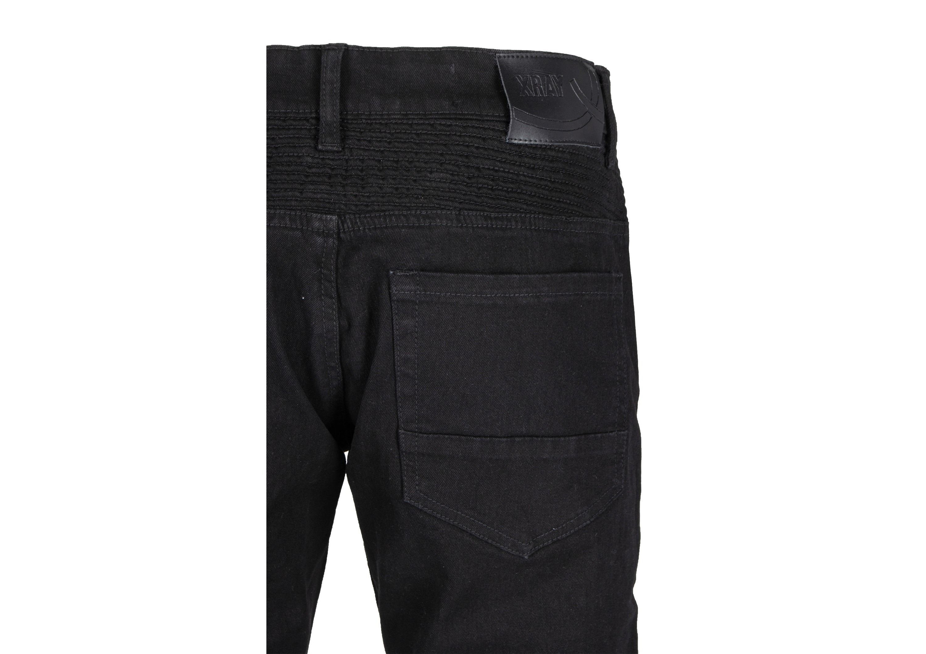 RAW X Mens Slim Tapered Leg Stretch Rips Jeans