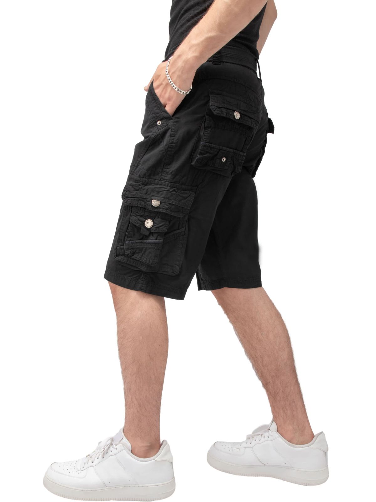 X RAY Mens Belted 12.5" Inseam Knee Length Cargo Shorts