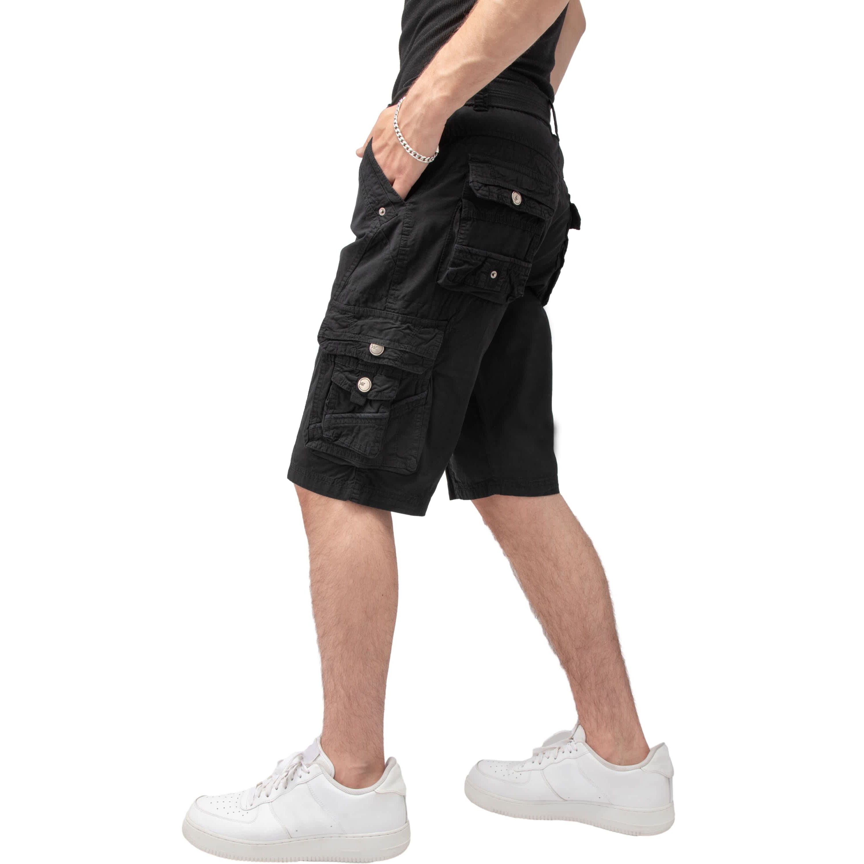 X RAY Mens Belted 12.5" Inseam Knee Length Cargo Shorts