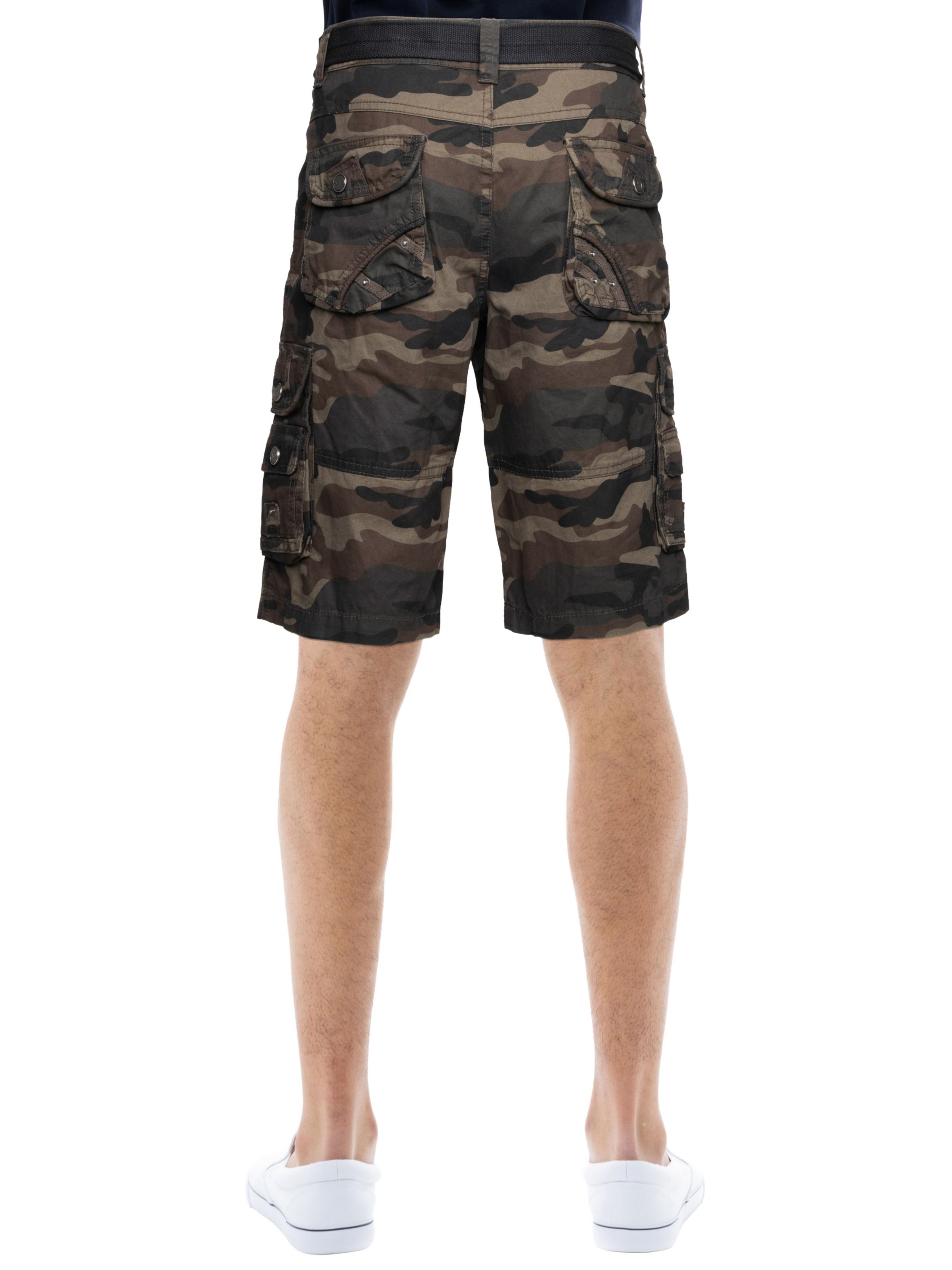 Mens Belted 12.5" Inseam Knee Length Cargo Shorts