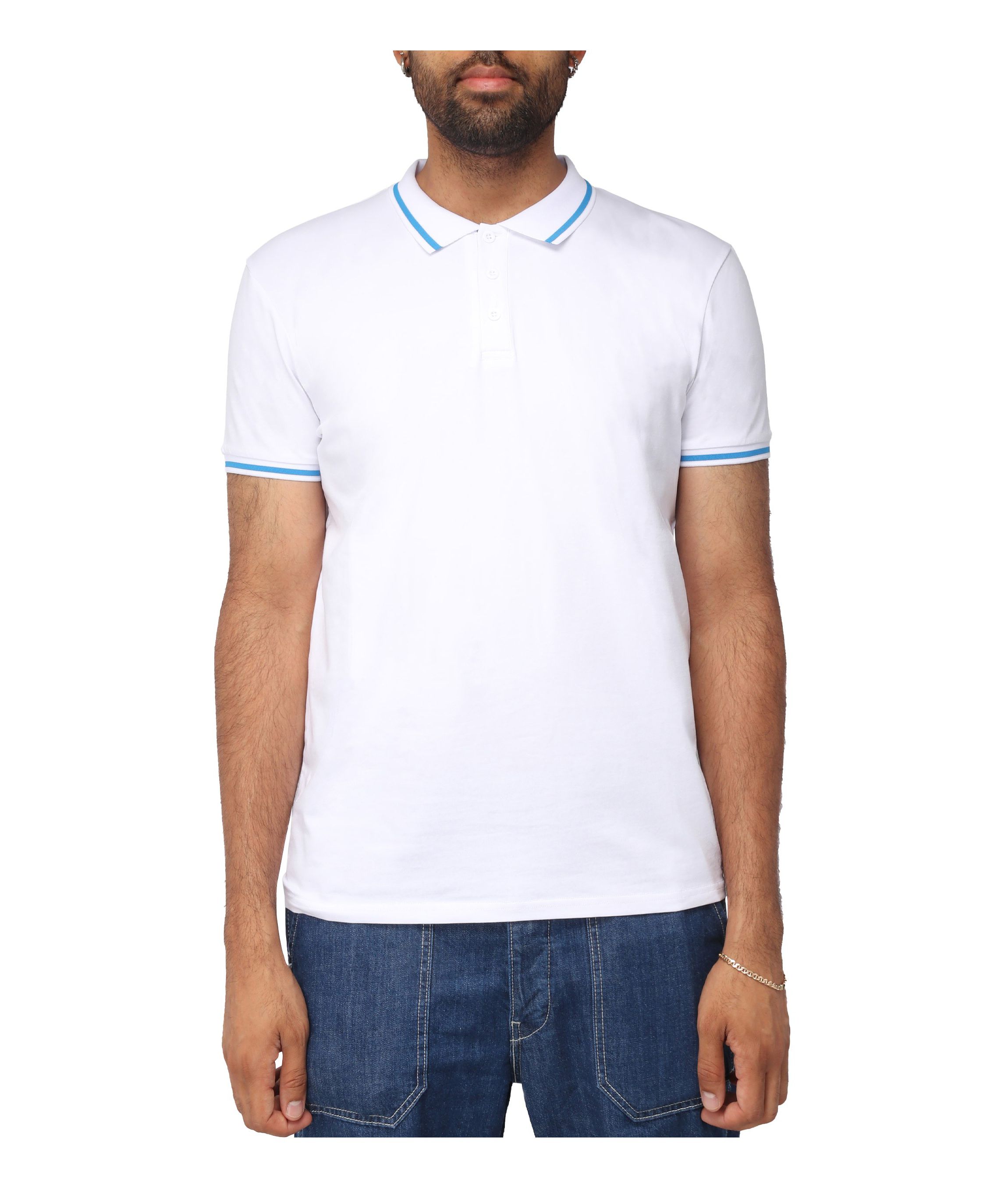 X RAY Mens Basic Short Sleeve Tipped Polo