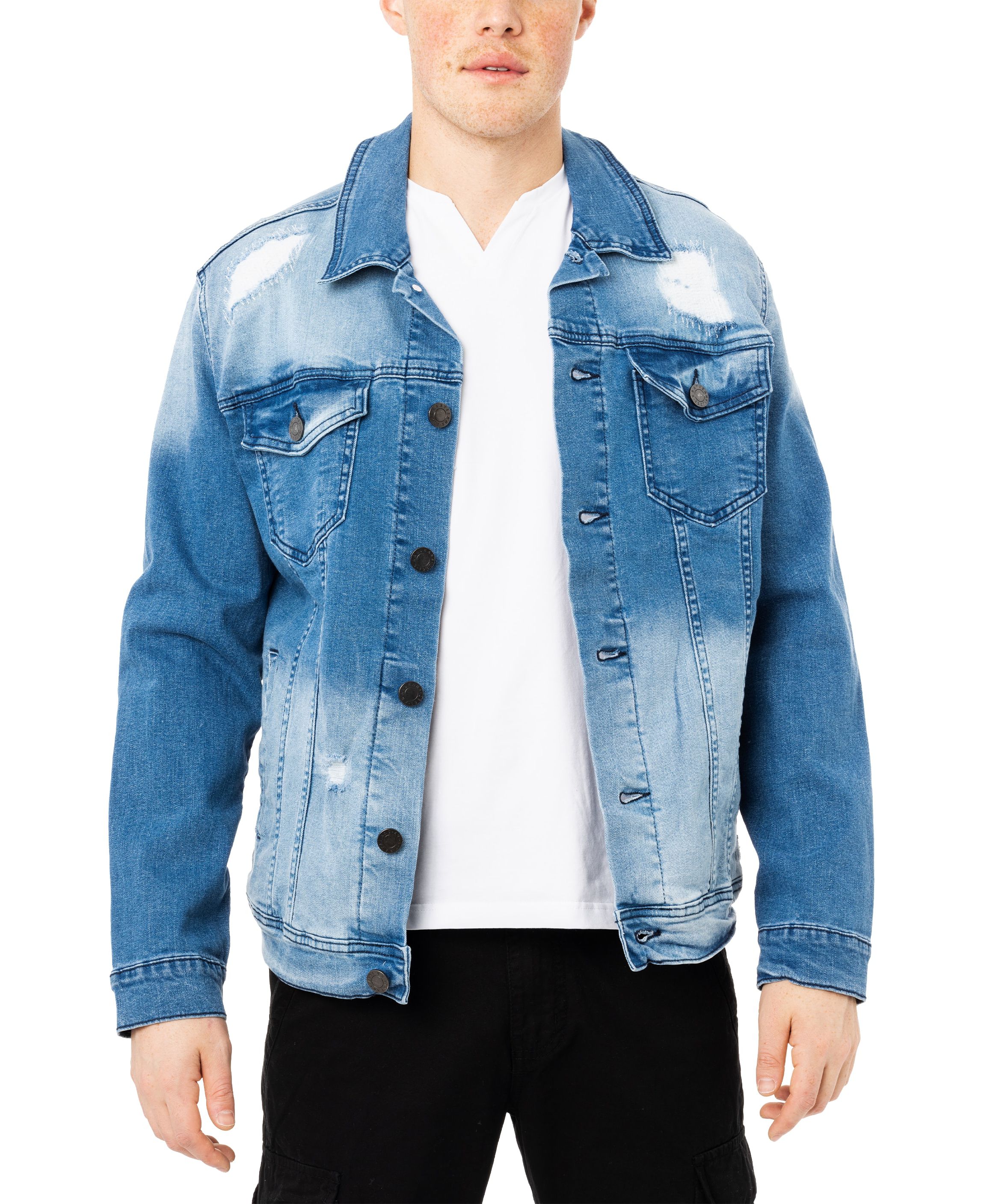 X RAY Mens Flex Denim Trucker Jacket