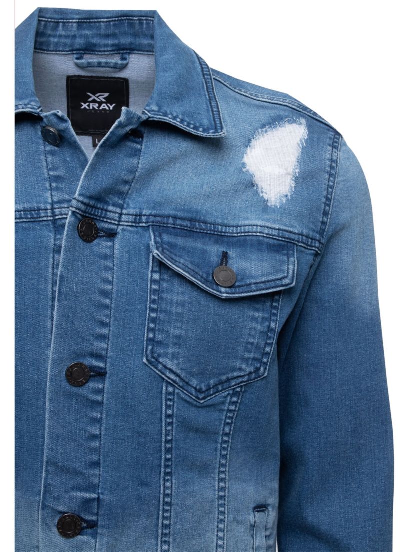 X RAY Mens Flex Denim Trucker Jacket