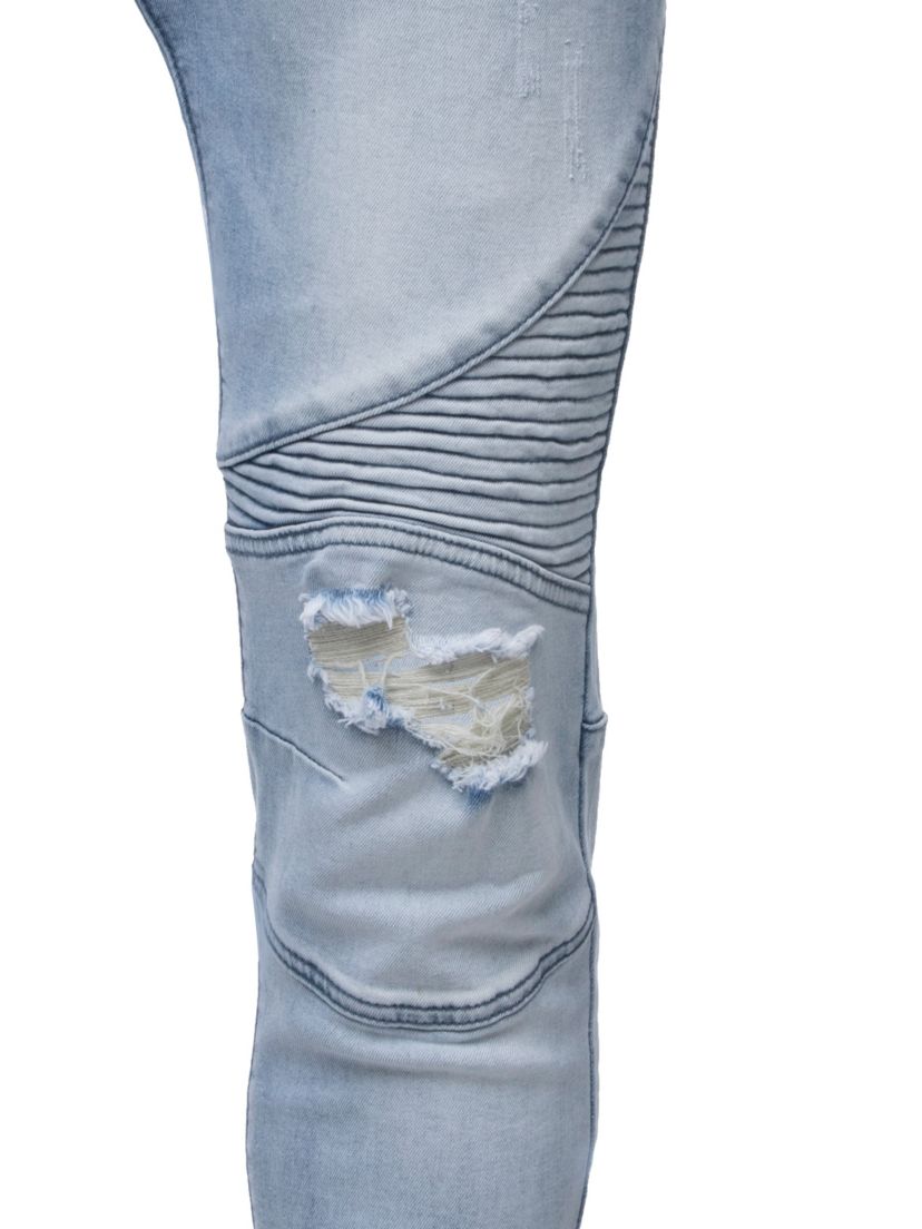 RAW X Mens Slim Tapered Leg Stretch Ripped Moto Jeans