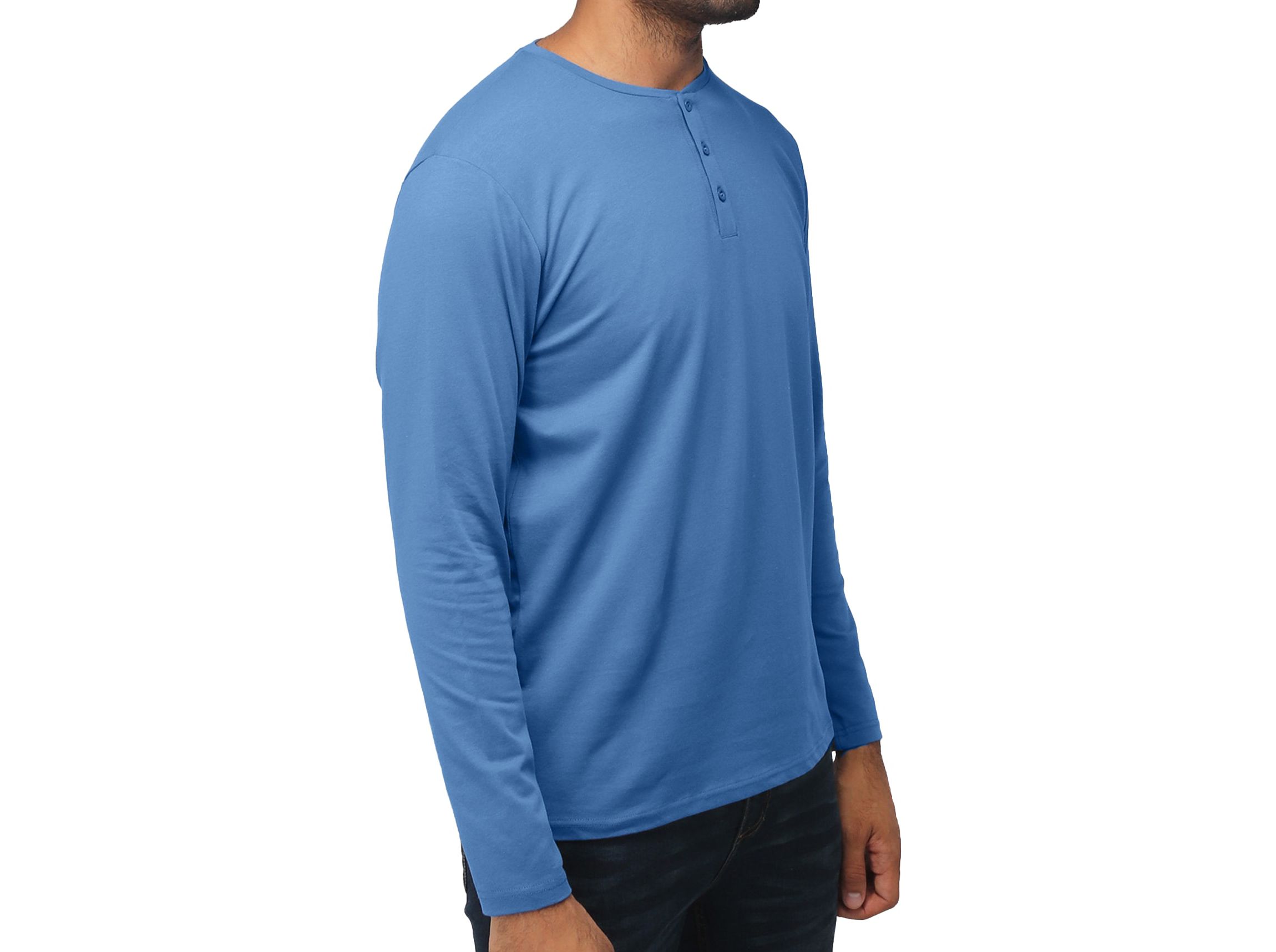 X RAY Mens Long Sleeve Henley T-Shirt