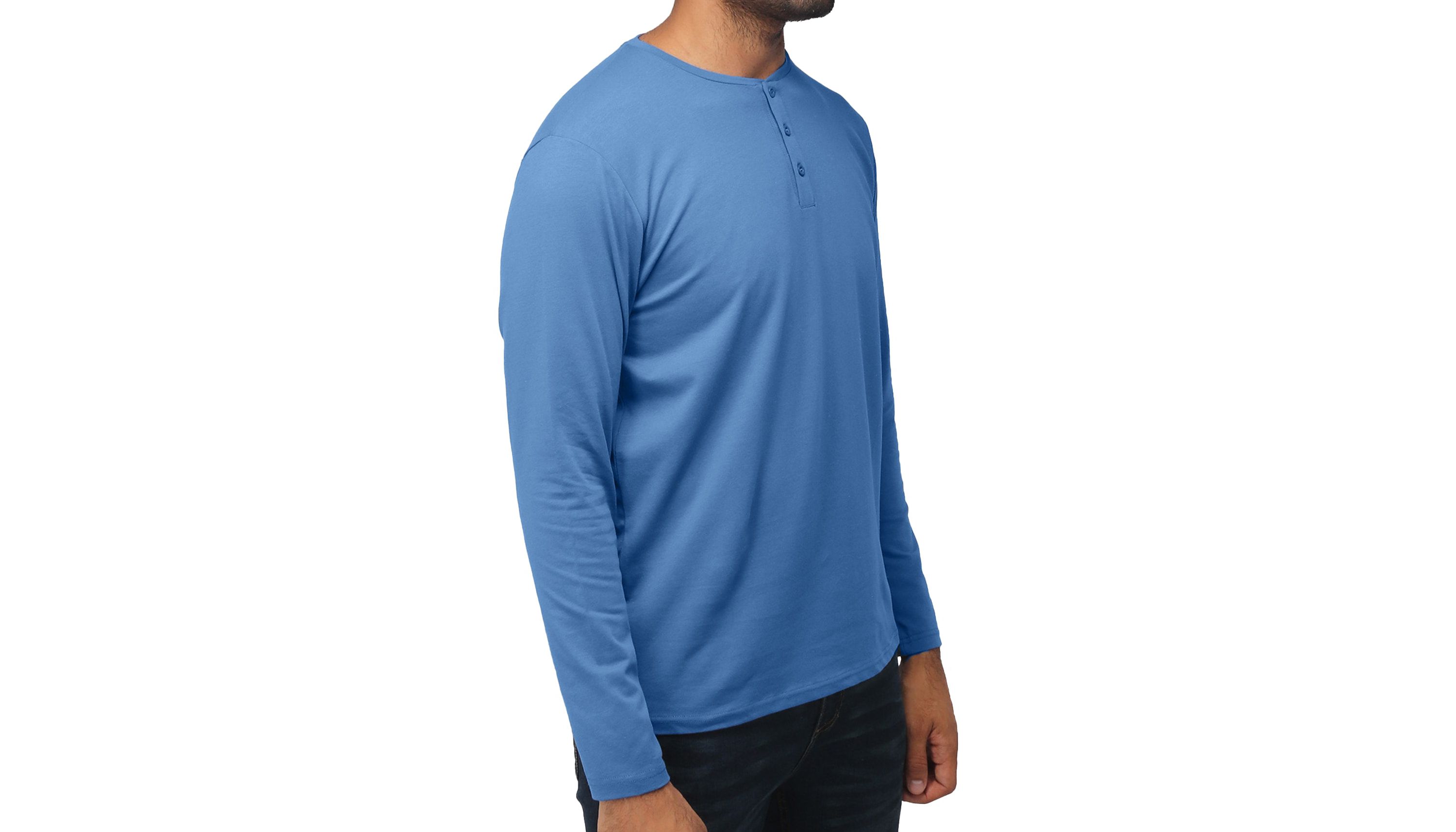 X RAY Mens Long Sleeve Henley T-Shirt