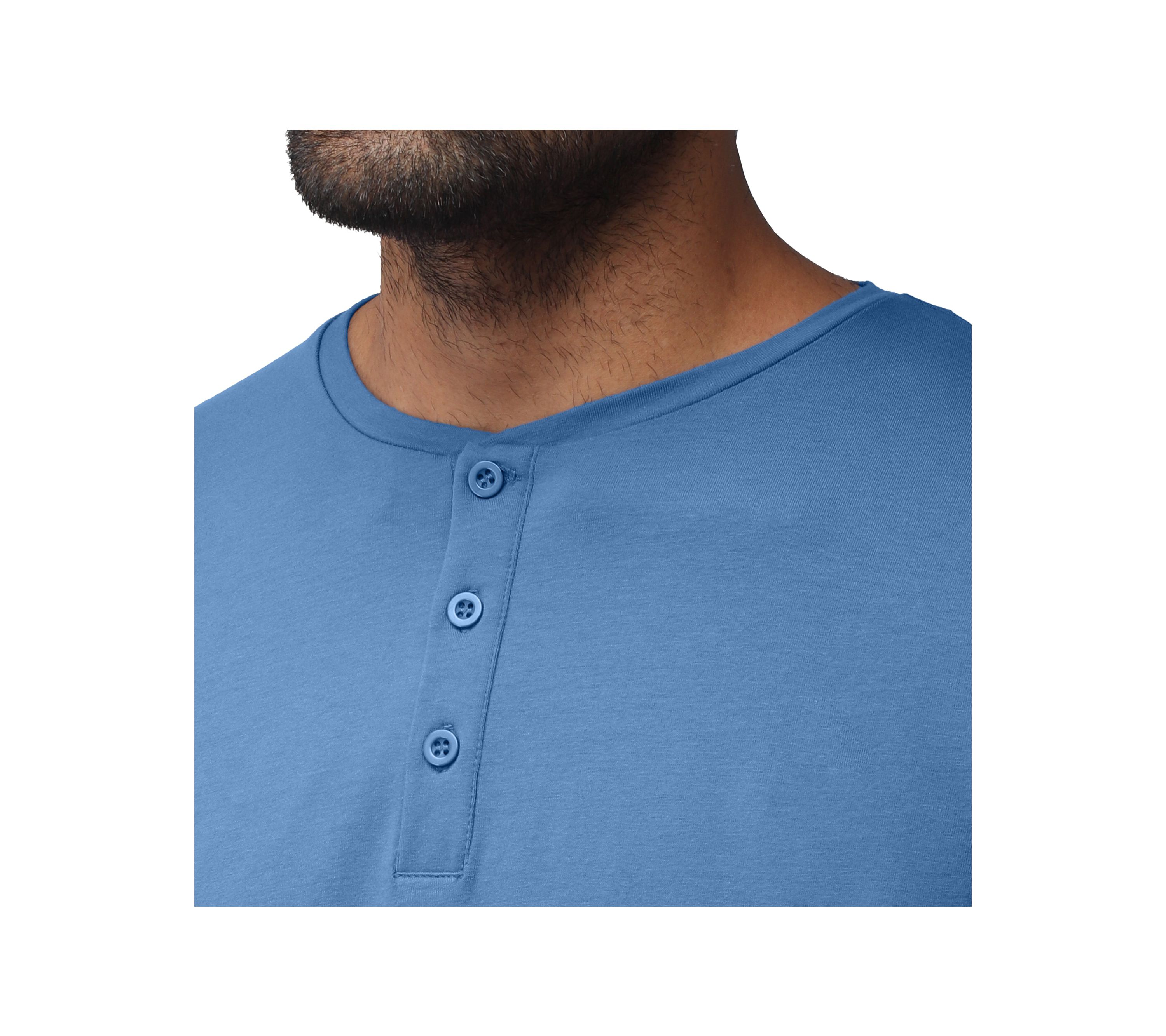 X RAY Mens Long Sleeve Henley T-Shirt