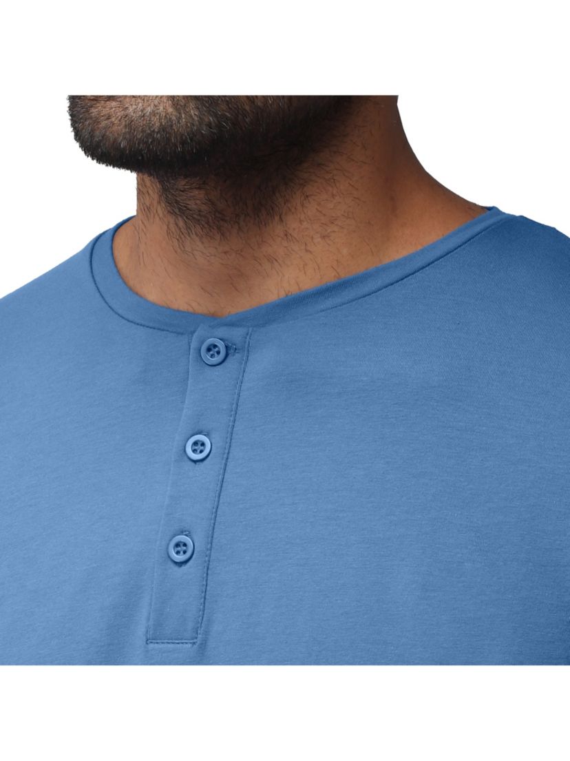 X RAY Mens Long Sleeve Henley T-Shirt
