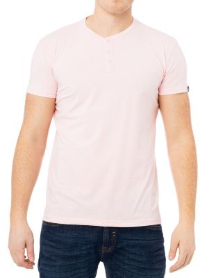 X RAY Men's Basic Henley Neck Short Sleeve T-Shirt