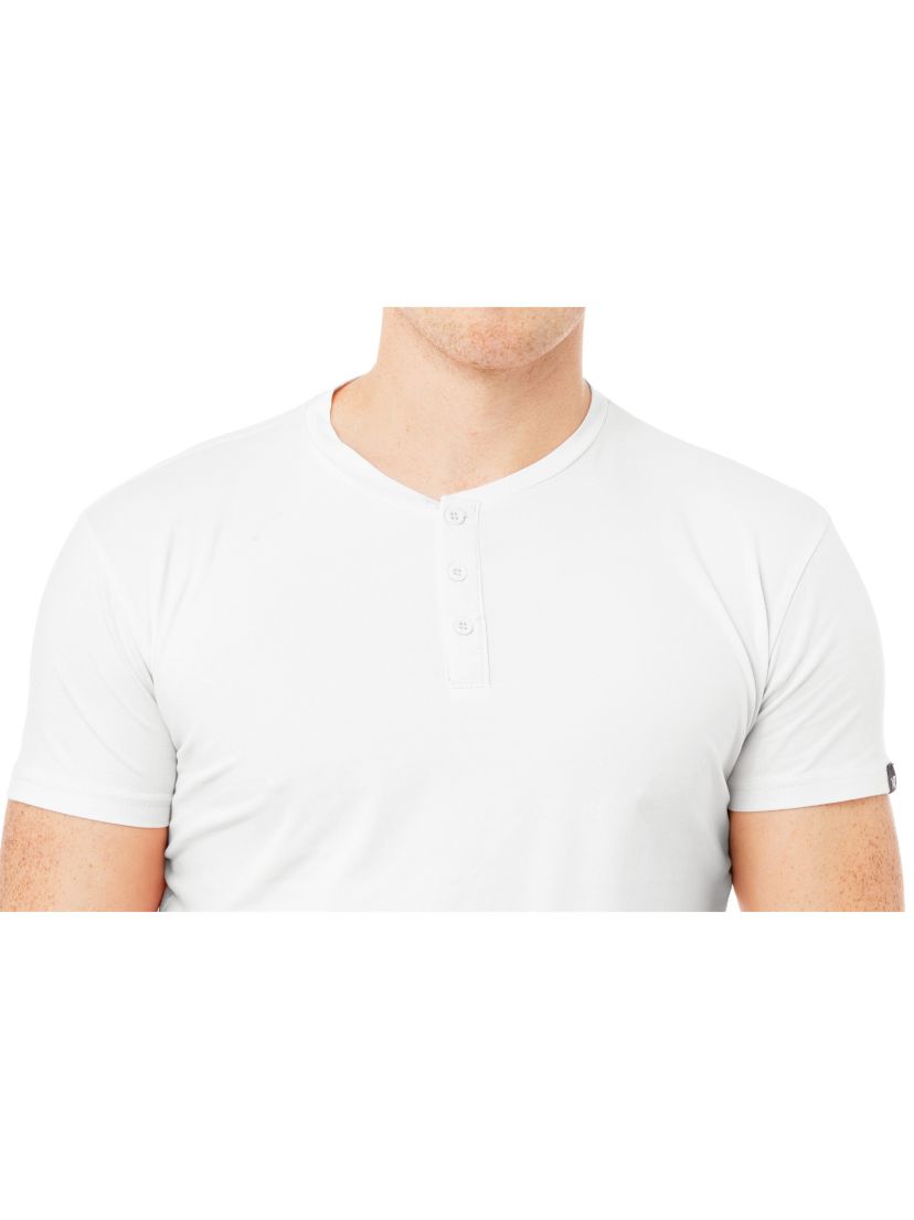 X RAY Mens Basic Henley Neck Short Sleeve T-Shirt