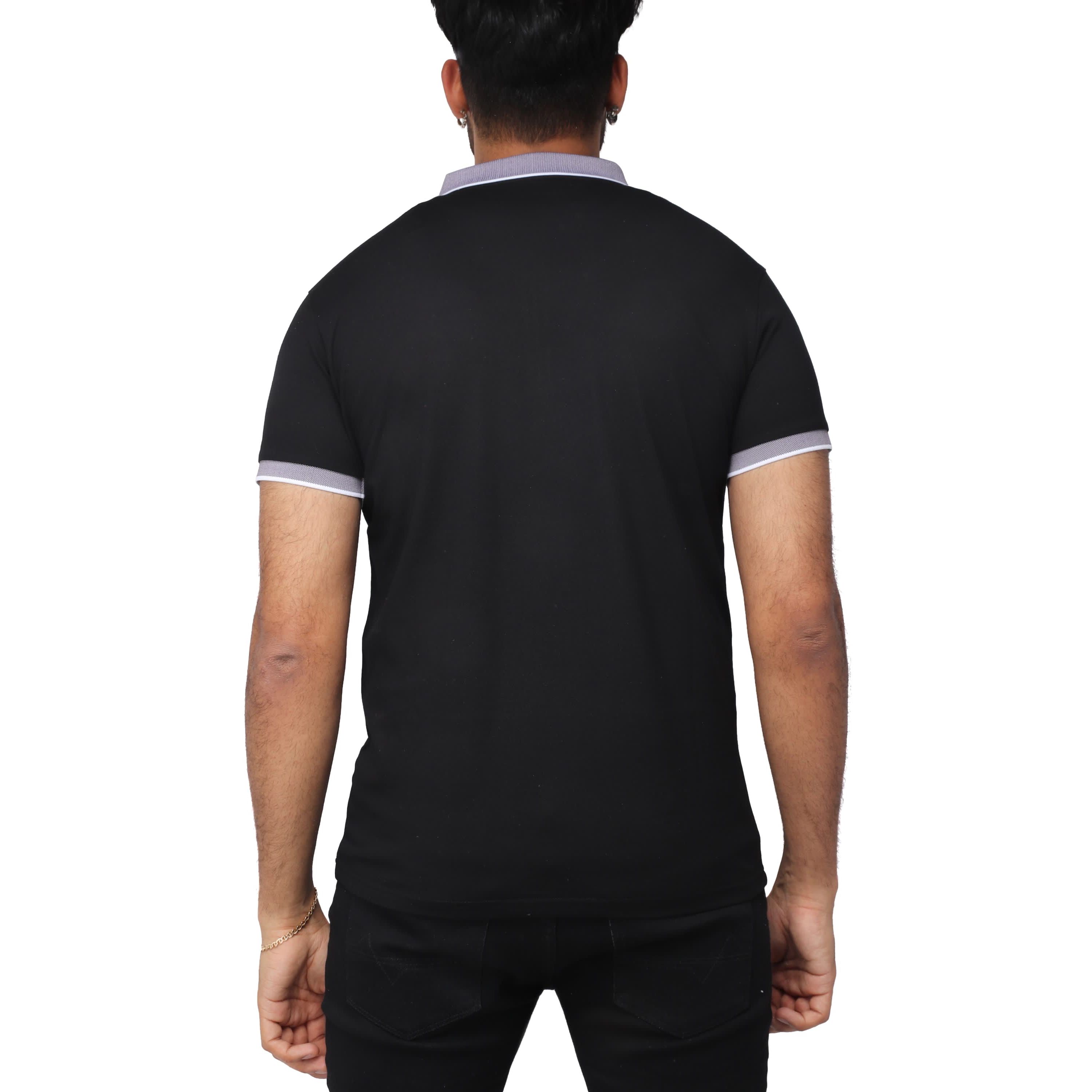 X RAY Mens Short Sleeve Zip-Neck Polo