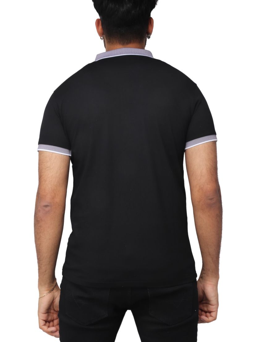 X RAY Mens Short Sleeve Zip-Neck Polo