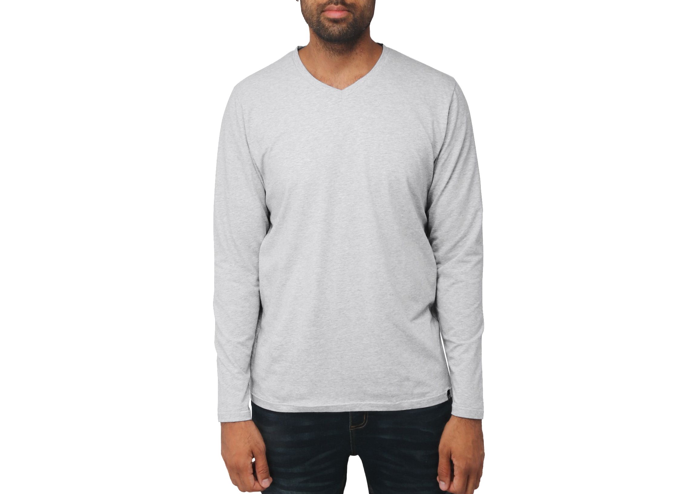 X RAY Mens Long Sleeve V-Neck T-Shirt