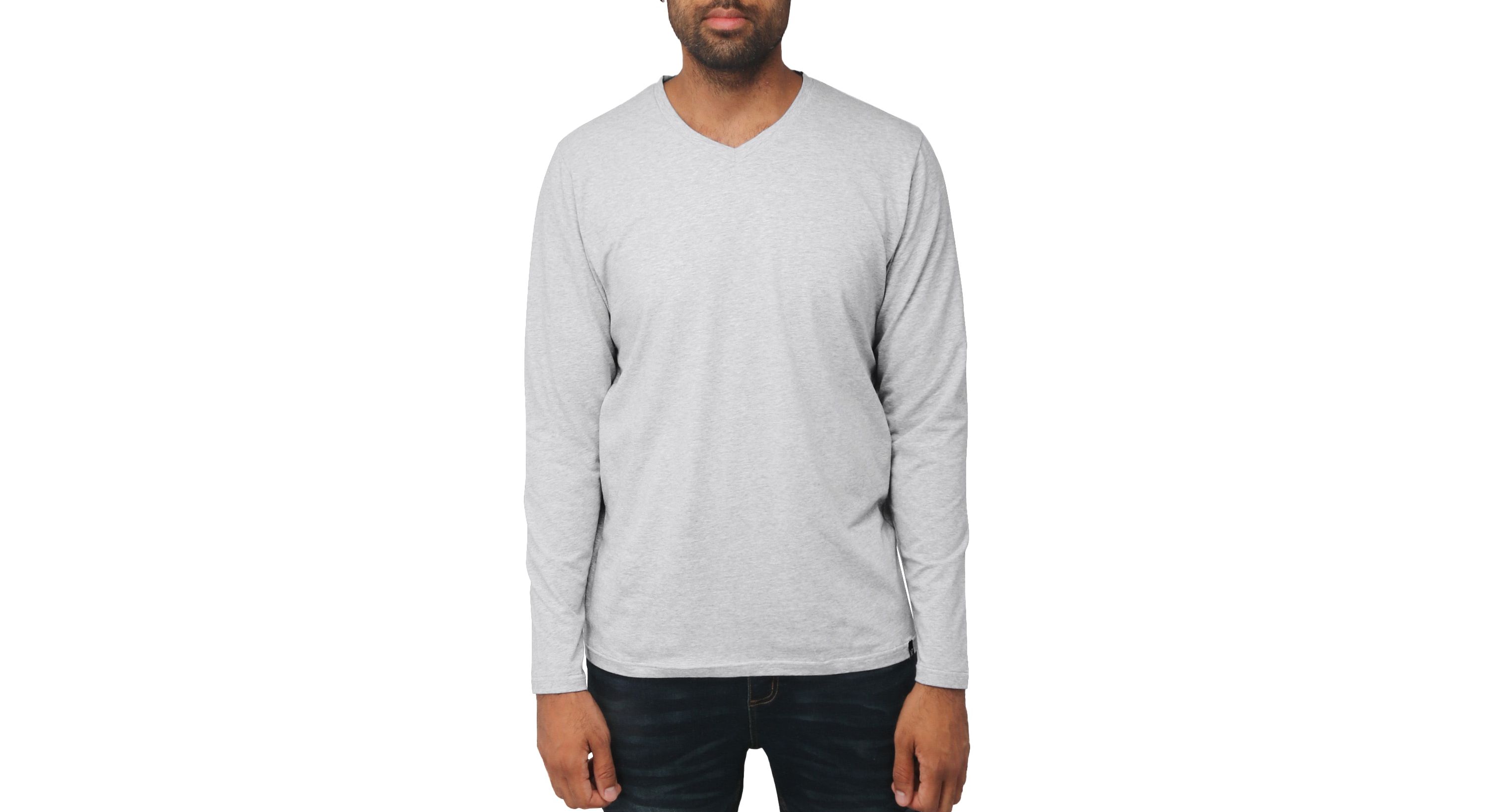 X RAY Mens Long Sleeve V-Neck T-Shirt