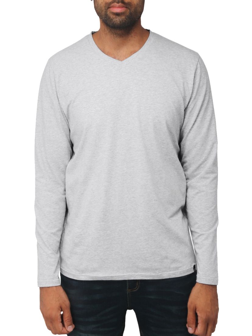 X RAY Mens Long Sleeve V-Neck T-Shirt