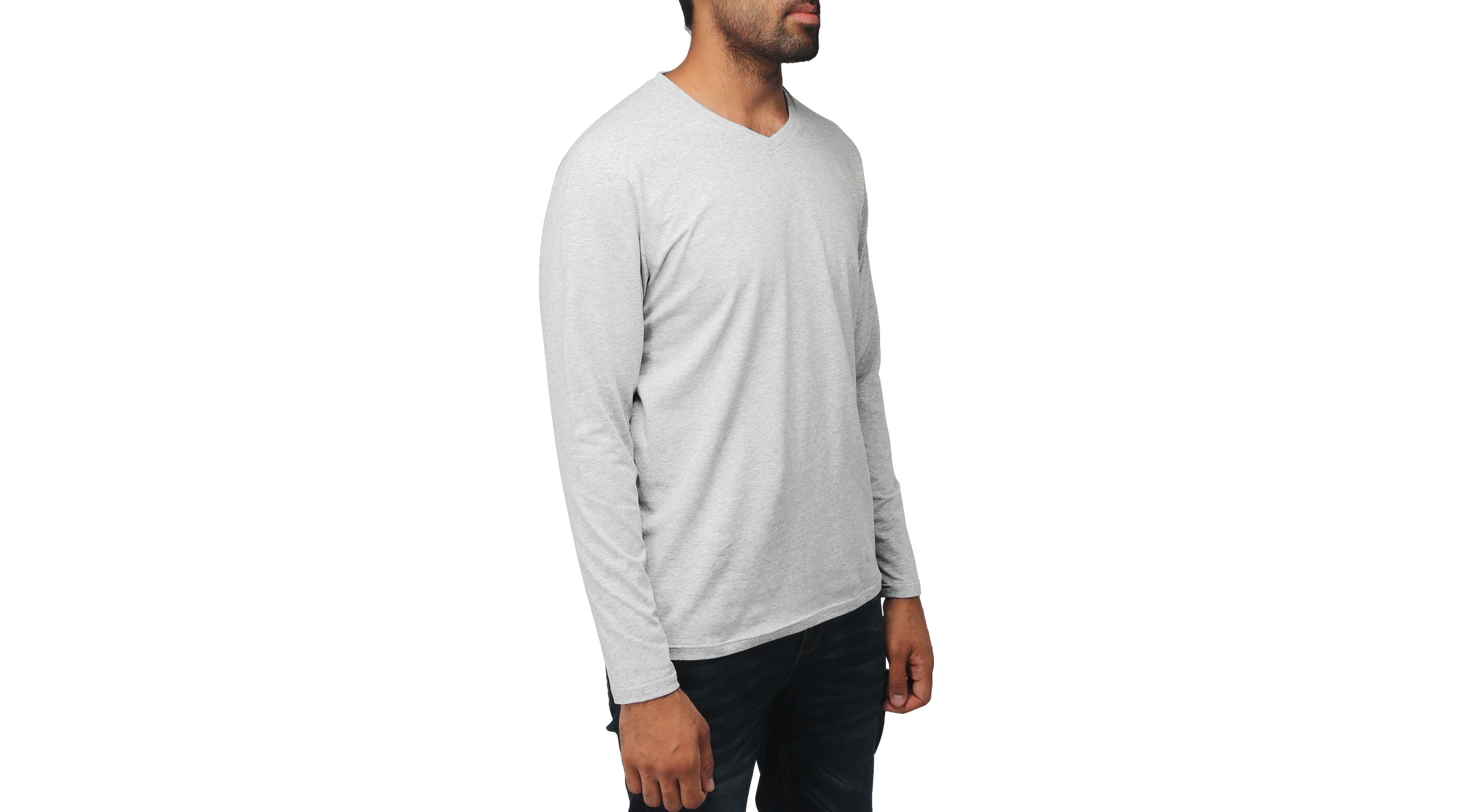 X RAY Mens Long Sleeve V-Neck T-Shirt
