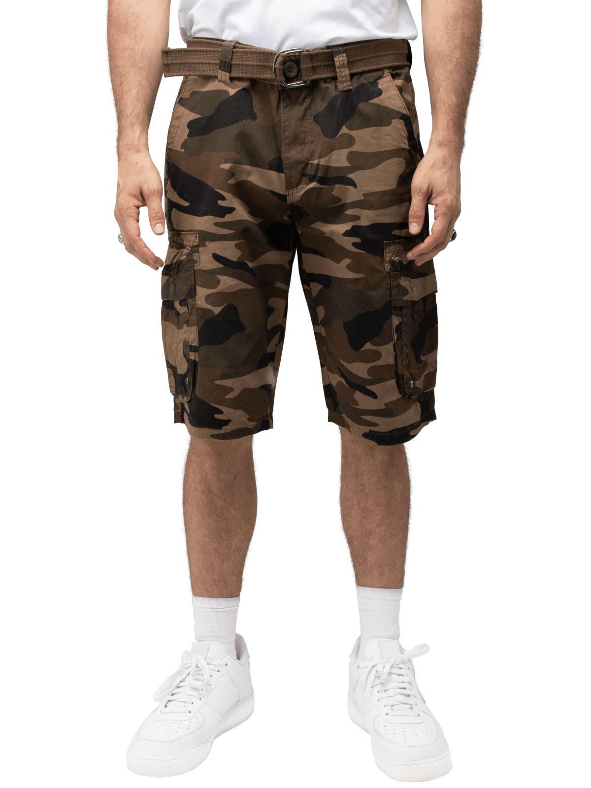 RAW X Mens Belted Classic Fit 12.5" Cargo Shorts