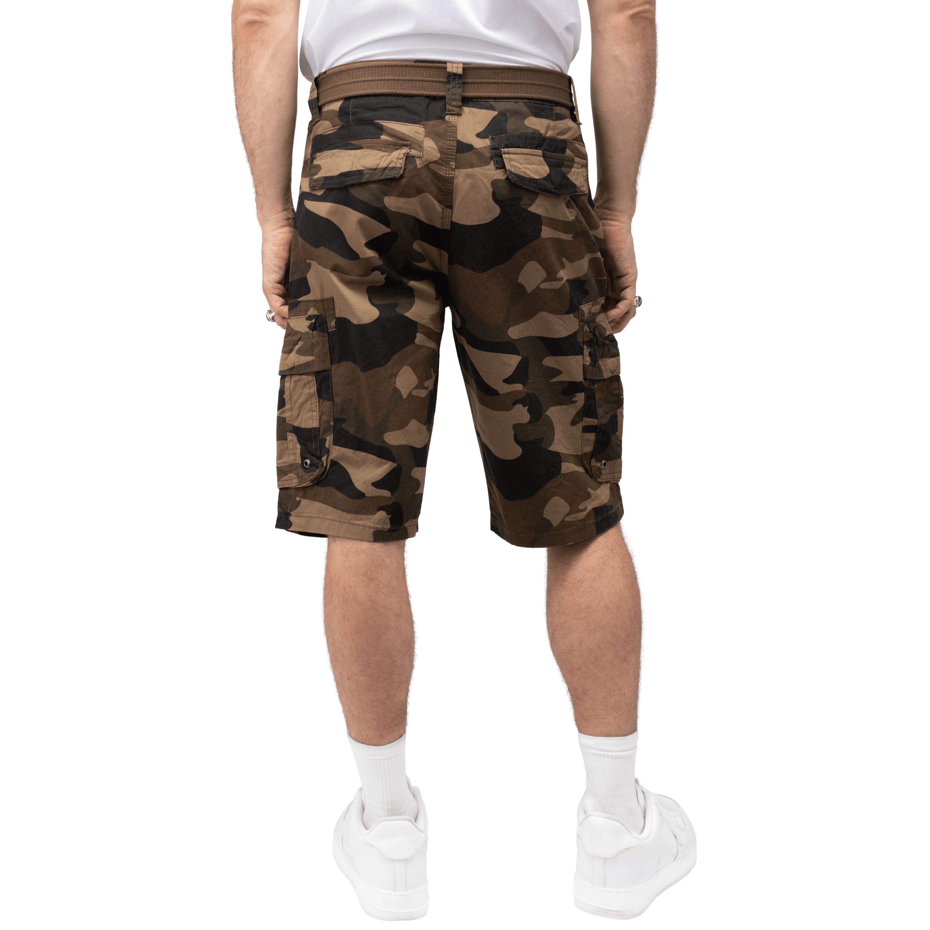 RAW X Mens Belted Classic Fit 12.5" Cargo Shorts