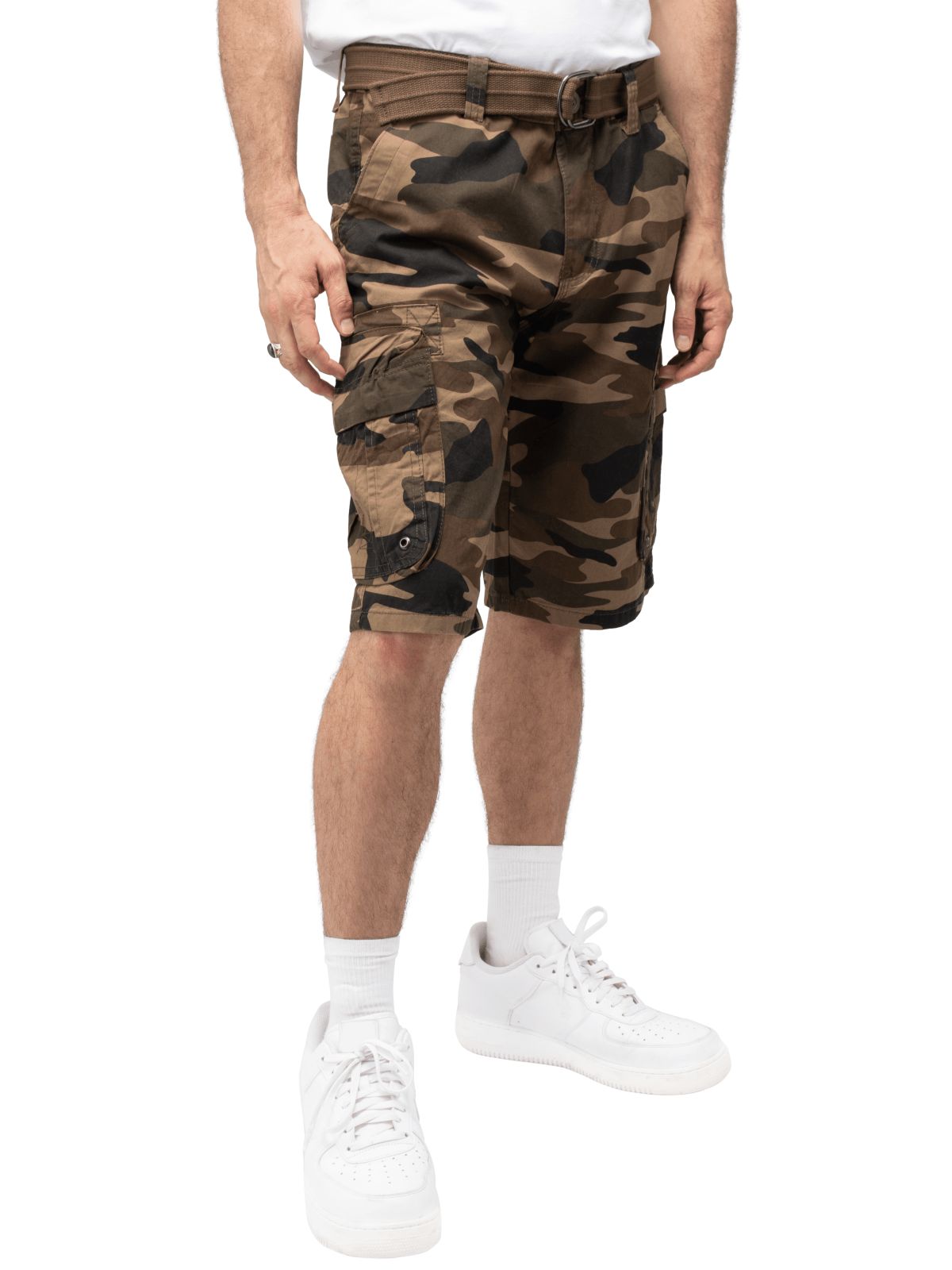 RAW X Mens Belted Classic Fit 12.5" Cargo Shorts
