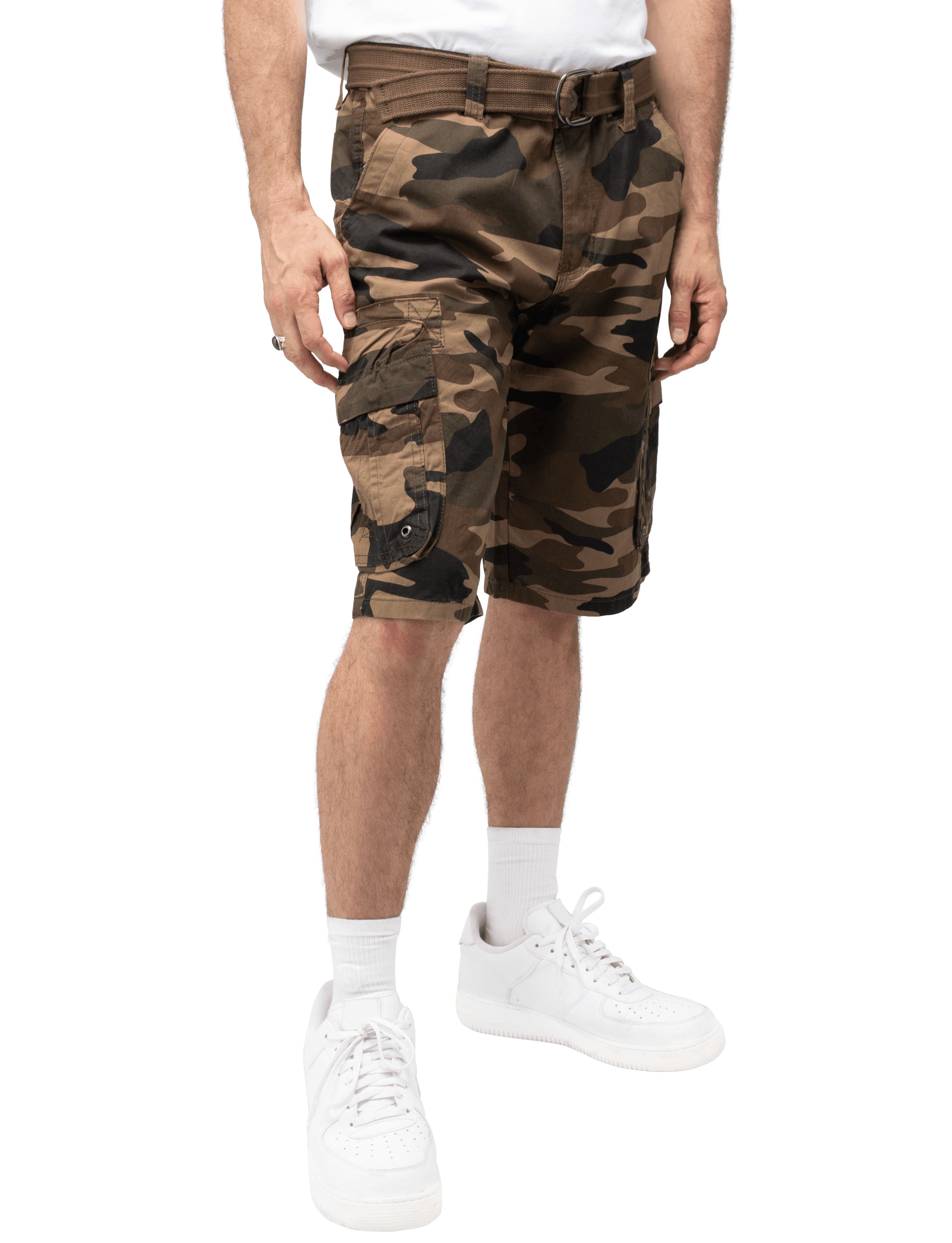 RAW X Mens Belted Classic Fit 12.5" Cargo Shorts