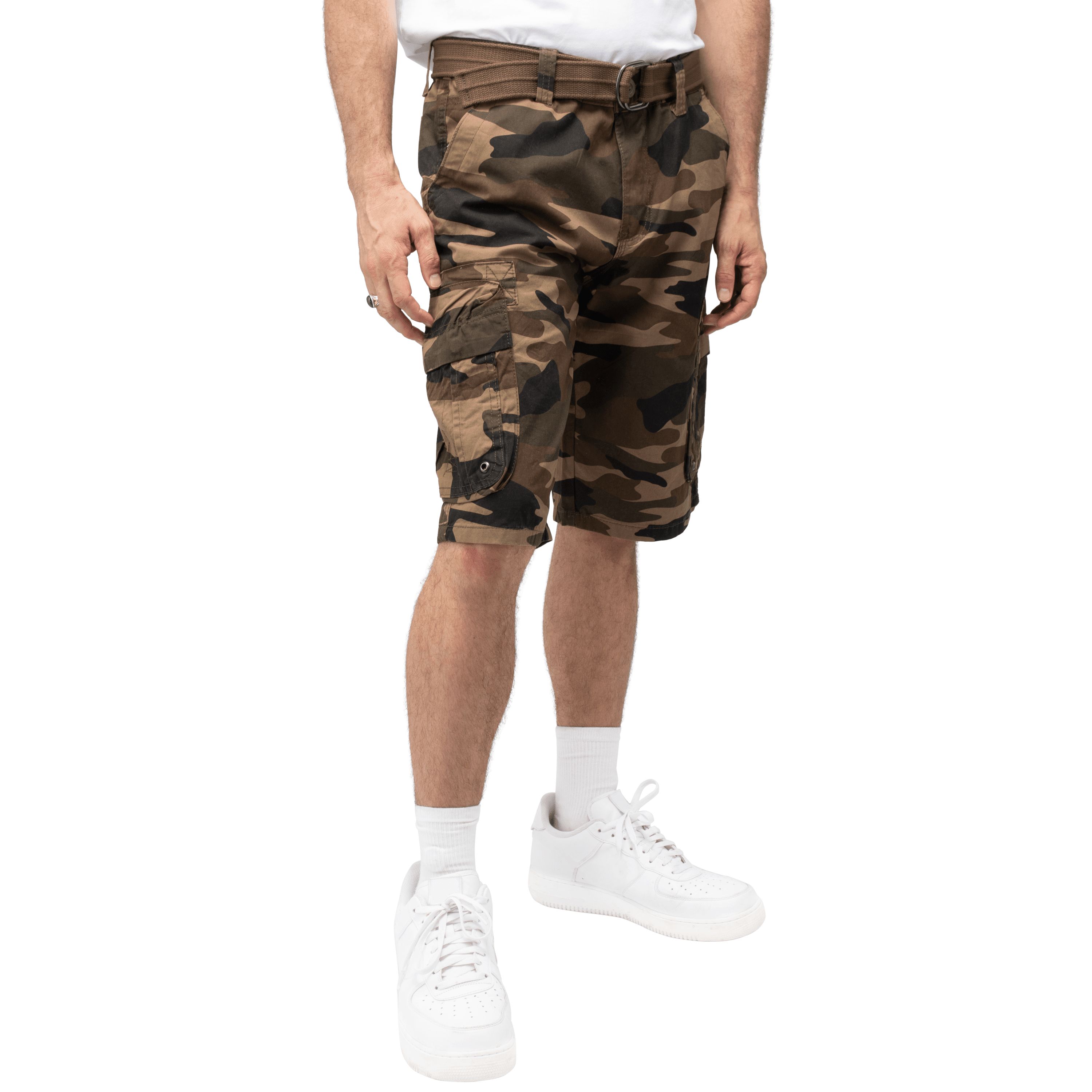 RAW X Mens Belted Classic Fit 12.5" Cargo Shorts