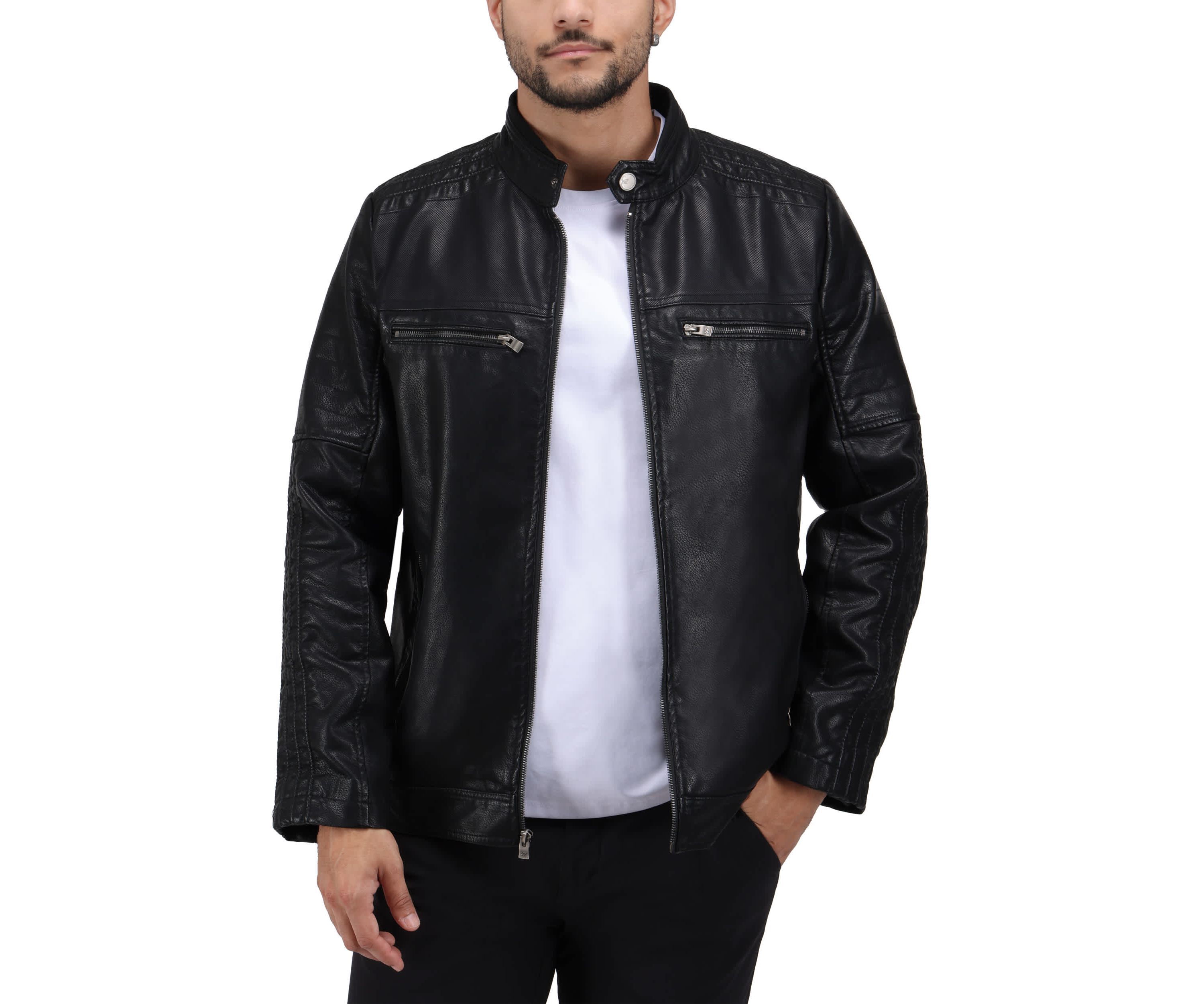 Grainy PU Leather Moto Jacket