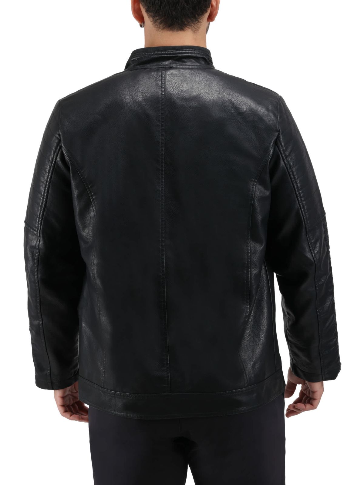 Grainy PU Leather Moto Jacket