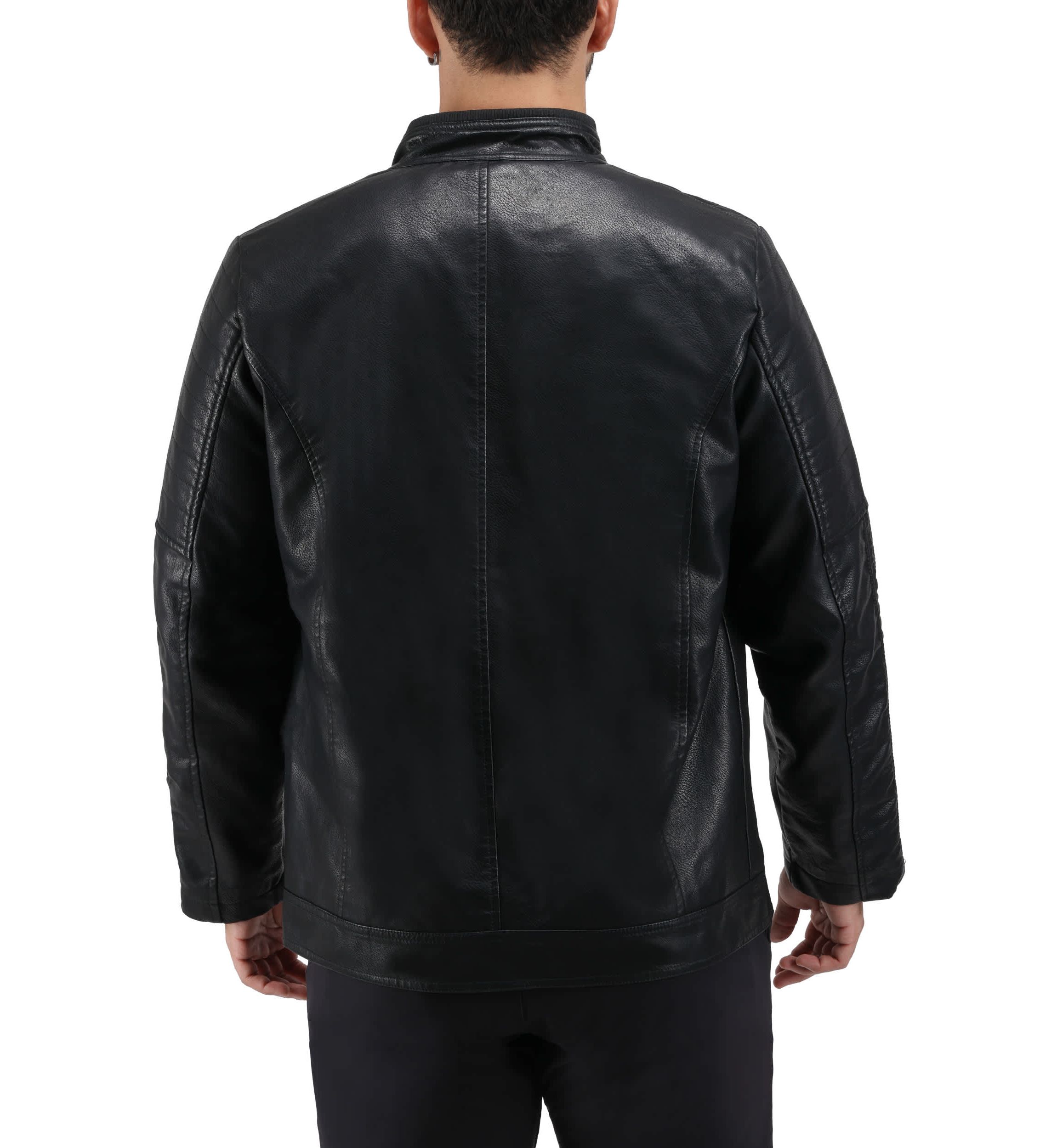 Grainy PU Leather Moto Jacket