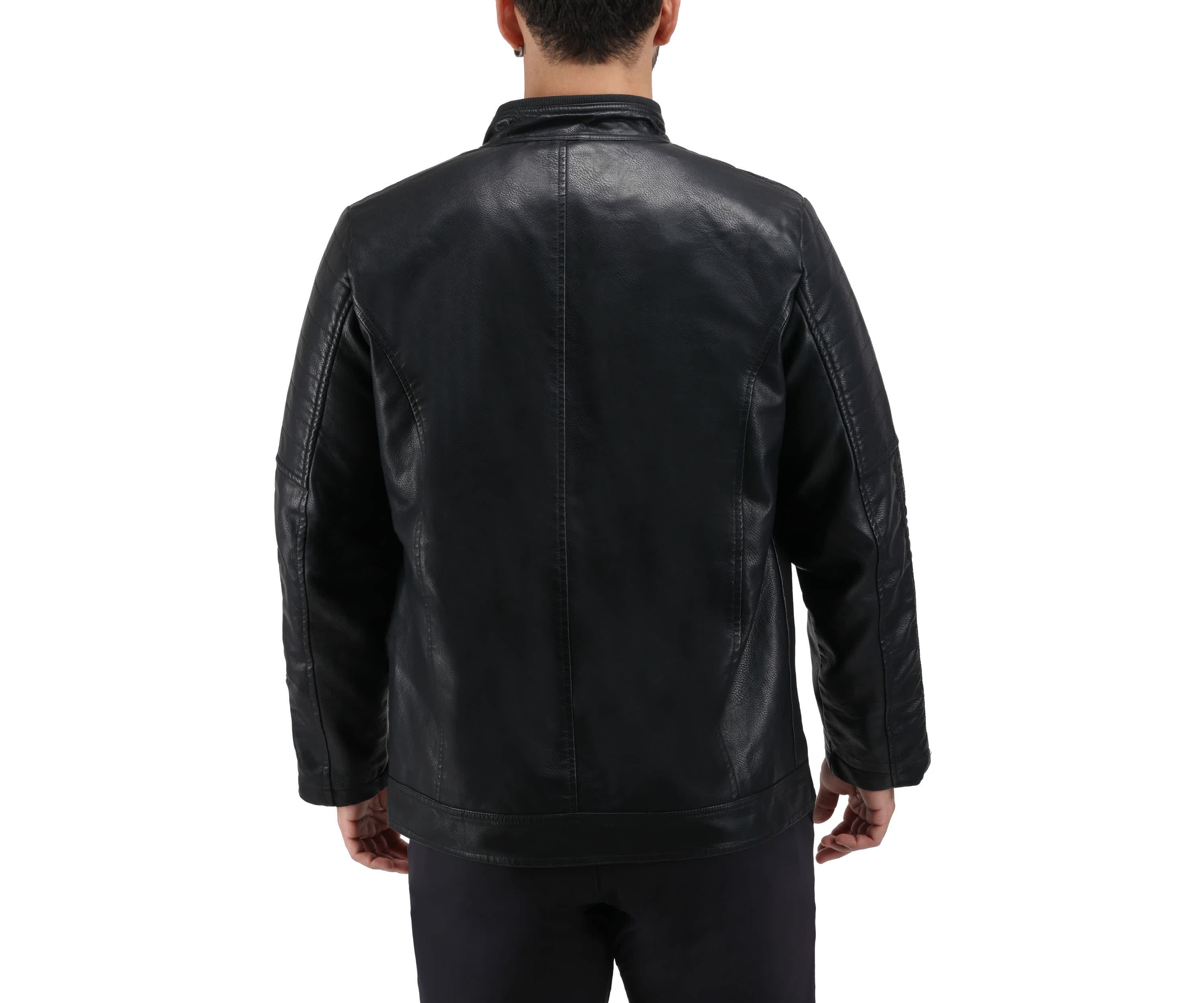 Grainy PU Leather Moto Jacket