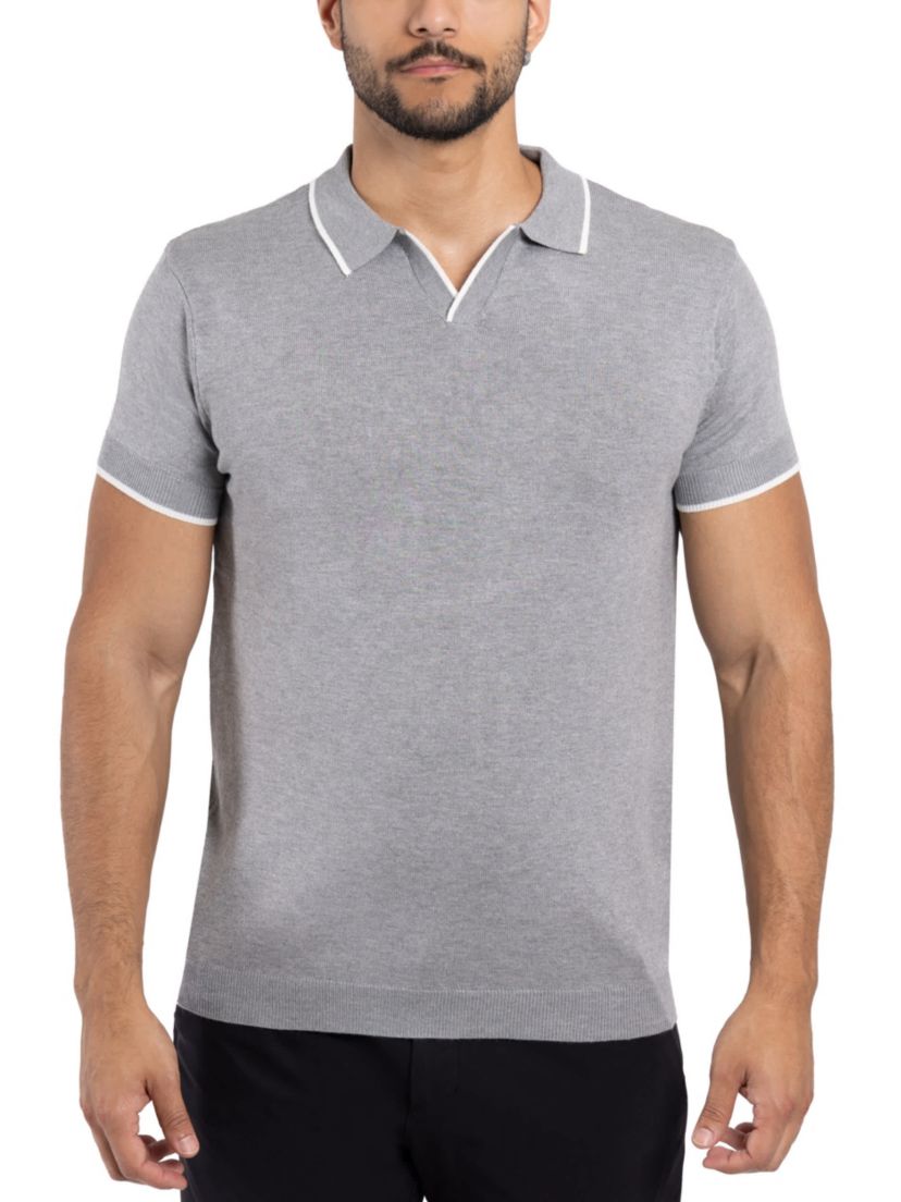 Mens Collar V-Neck Polo Sweater