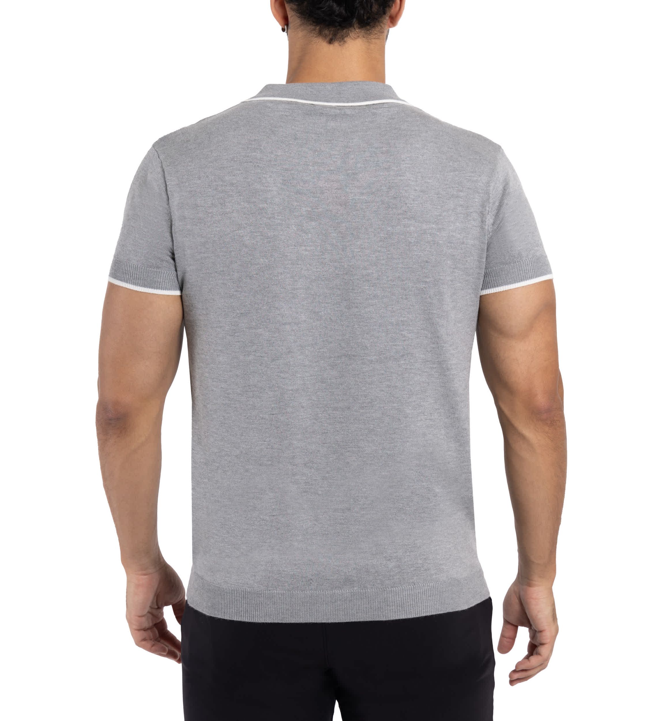 Mens Collar V-Neck Polo Sweater