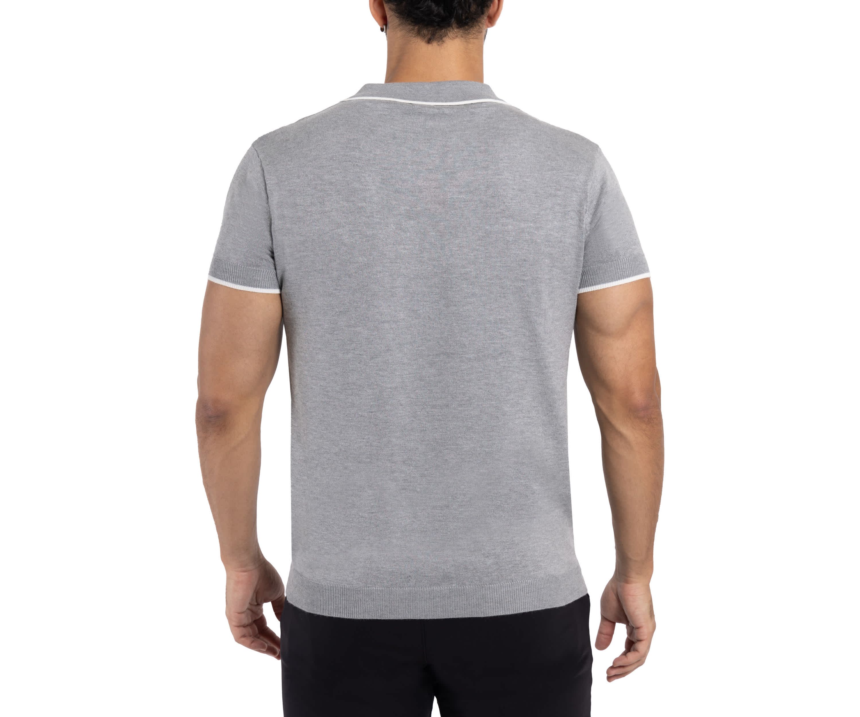 Mens Collar V-Neck Polo Sweater
