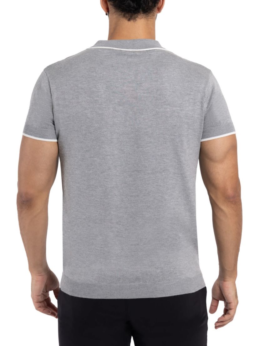 Mens Collar V-Neck Polo Sweater