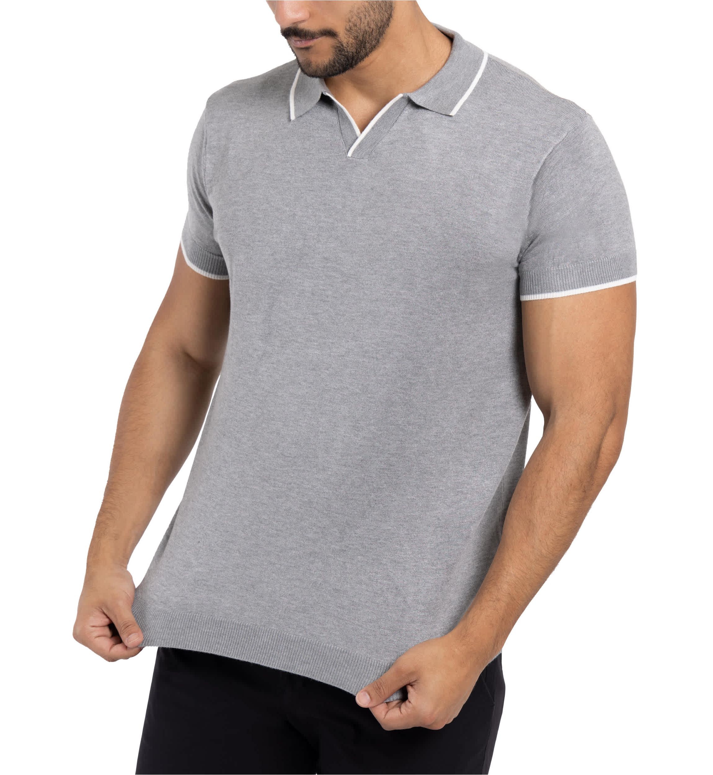Mens Collar V-Neck Polo Sweater