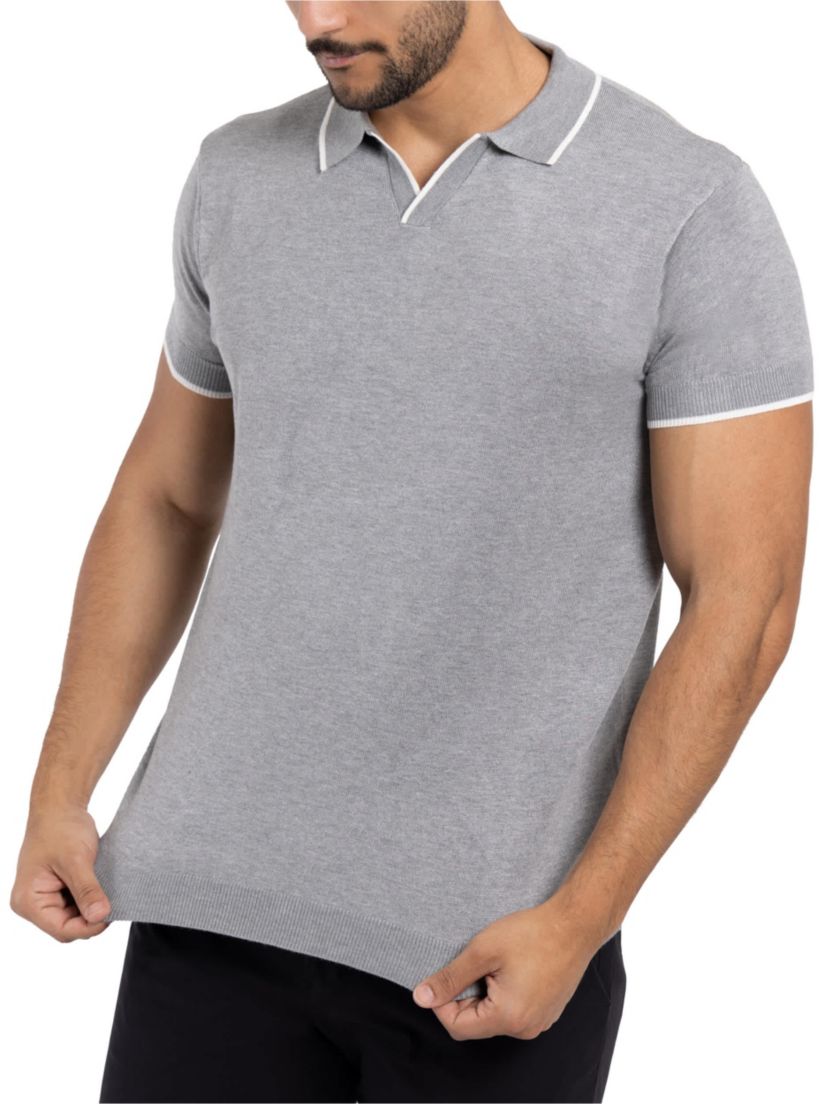 Mens Collar V-Neck Polo Sweater