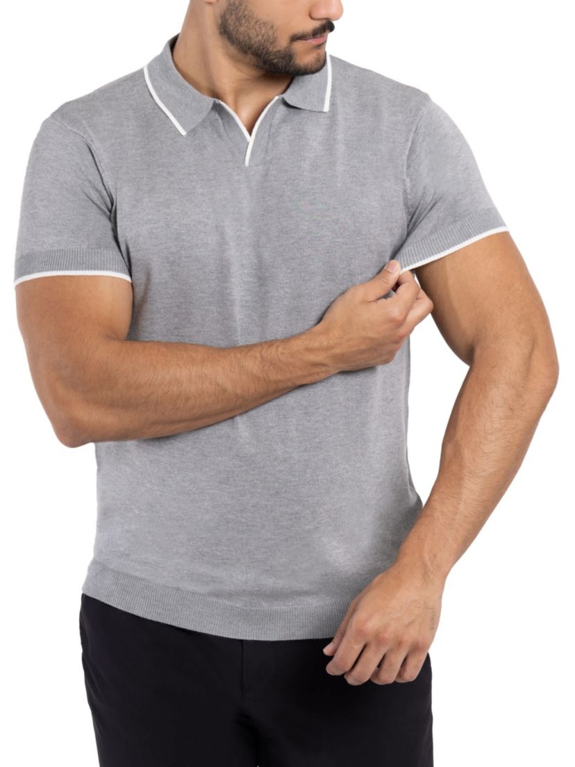 Mens Collar V-Neck Polo Sweater