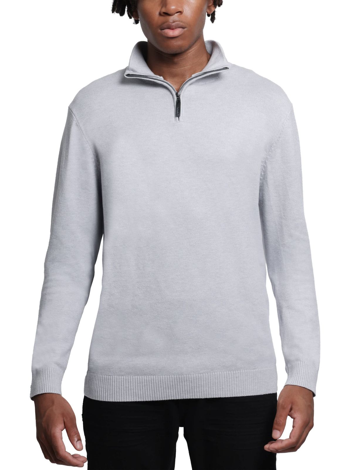 Mens Quarter Zip Mock Neck Sweater
