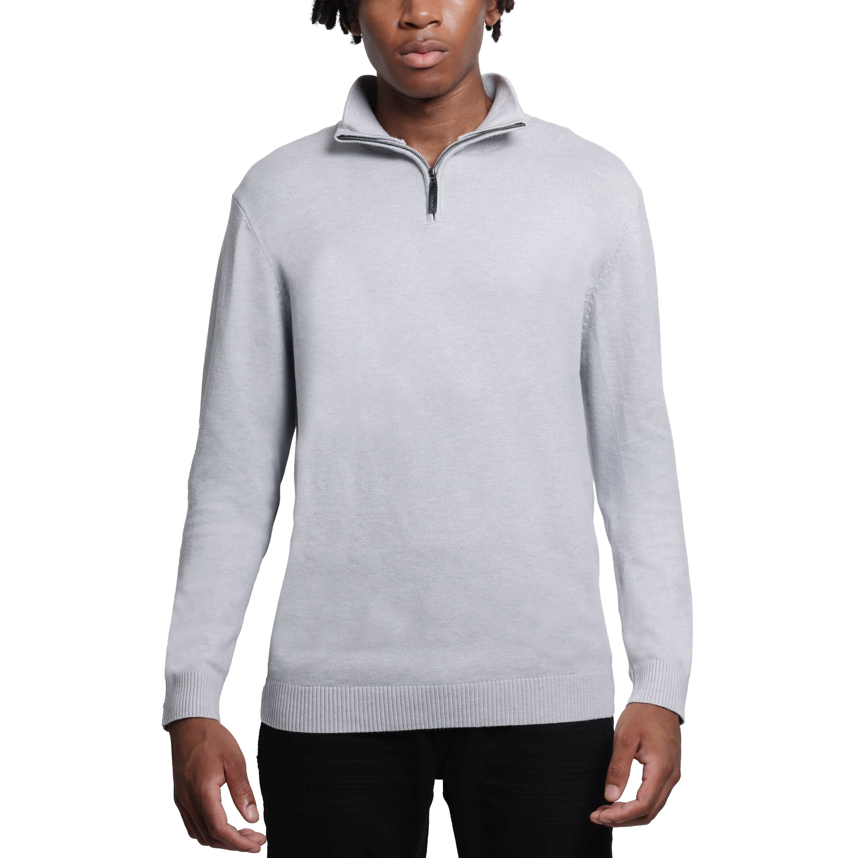 Mens Quarter Zip Mock Neck Sweater