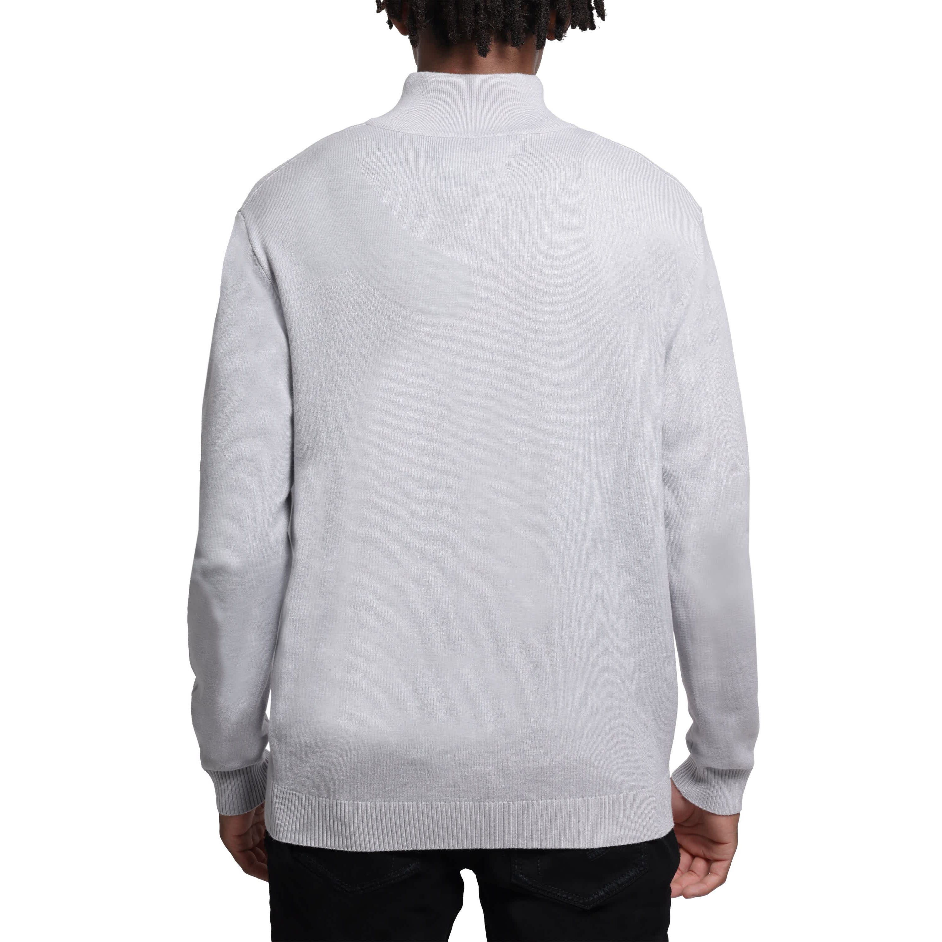 Mens Quarter Zip Mock Neck Sweater