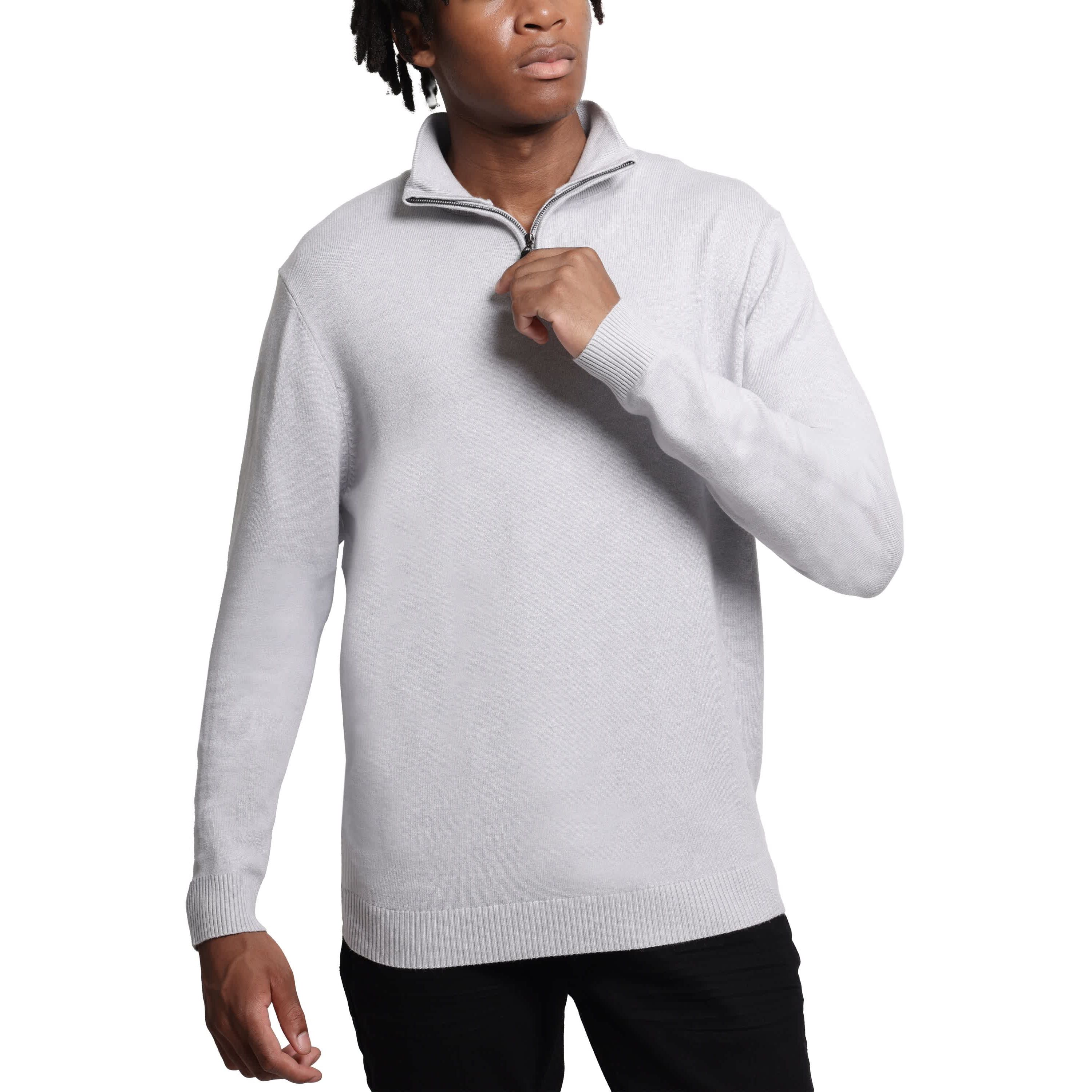 Mens Quarter Zip Mock Neck Sweater