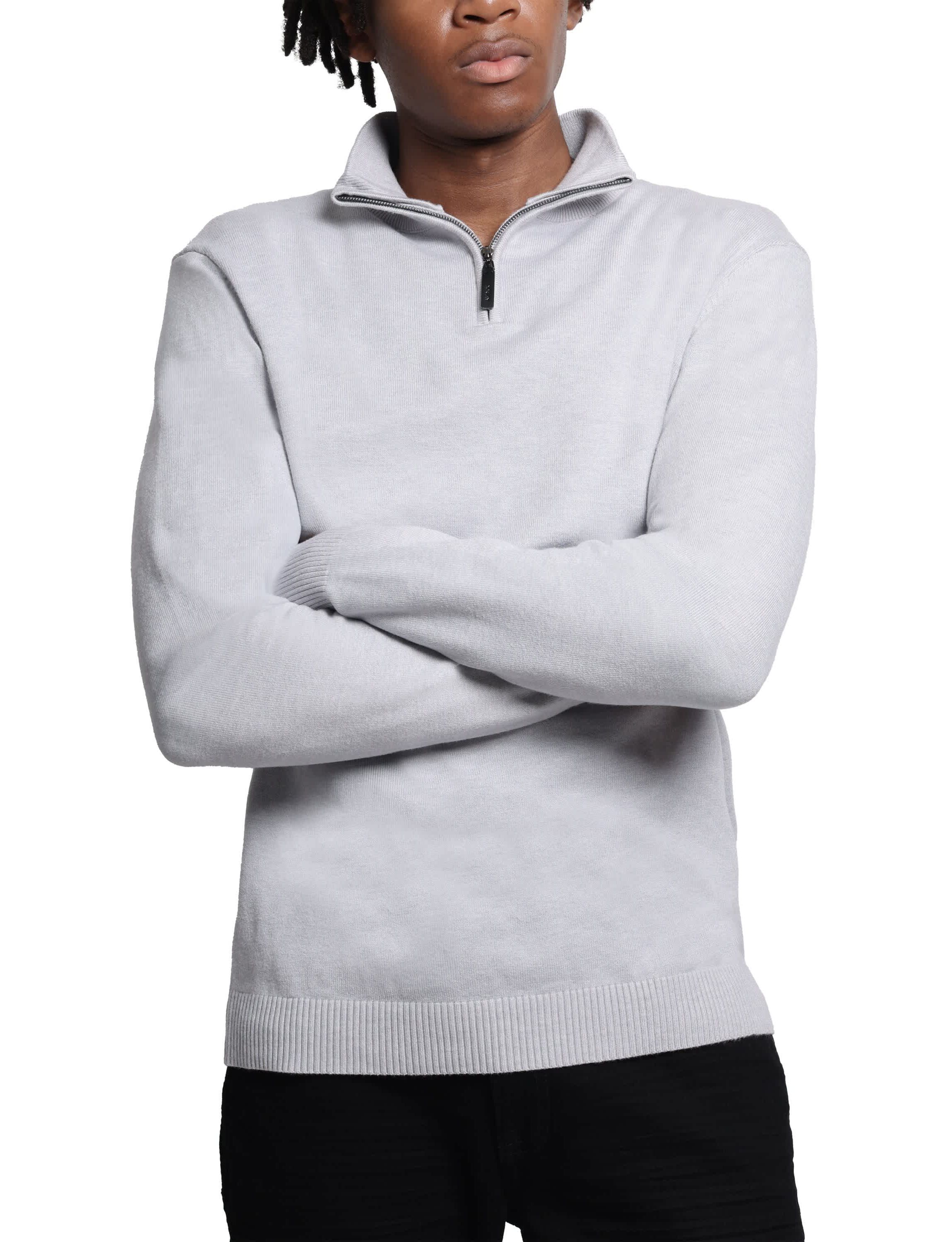 Mens Quarter Zip Mock Neck Sweater