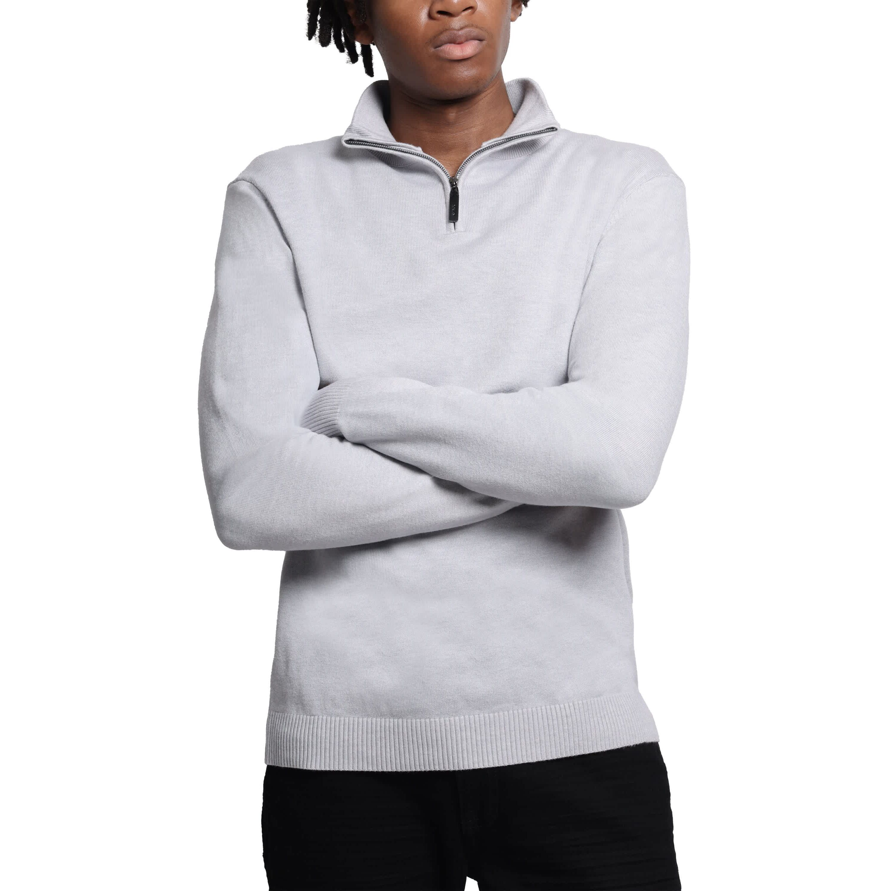 Mens Quarter Zip Mock Neck Sweater