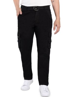 X RAY Men's Utility Cargo Pants, Black, 42 x 32