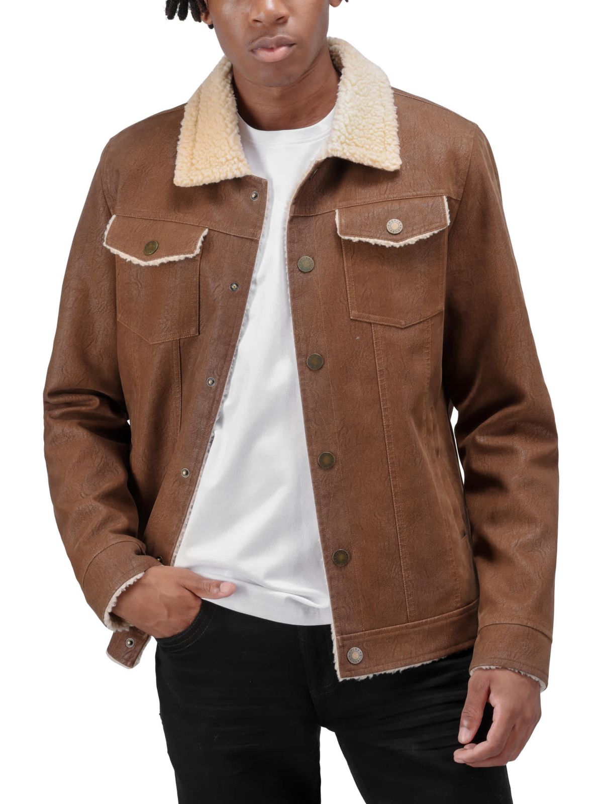Mens Jacket With Faux Shearling Lining