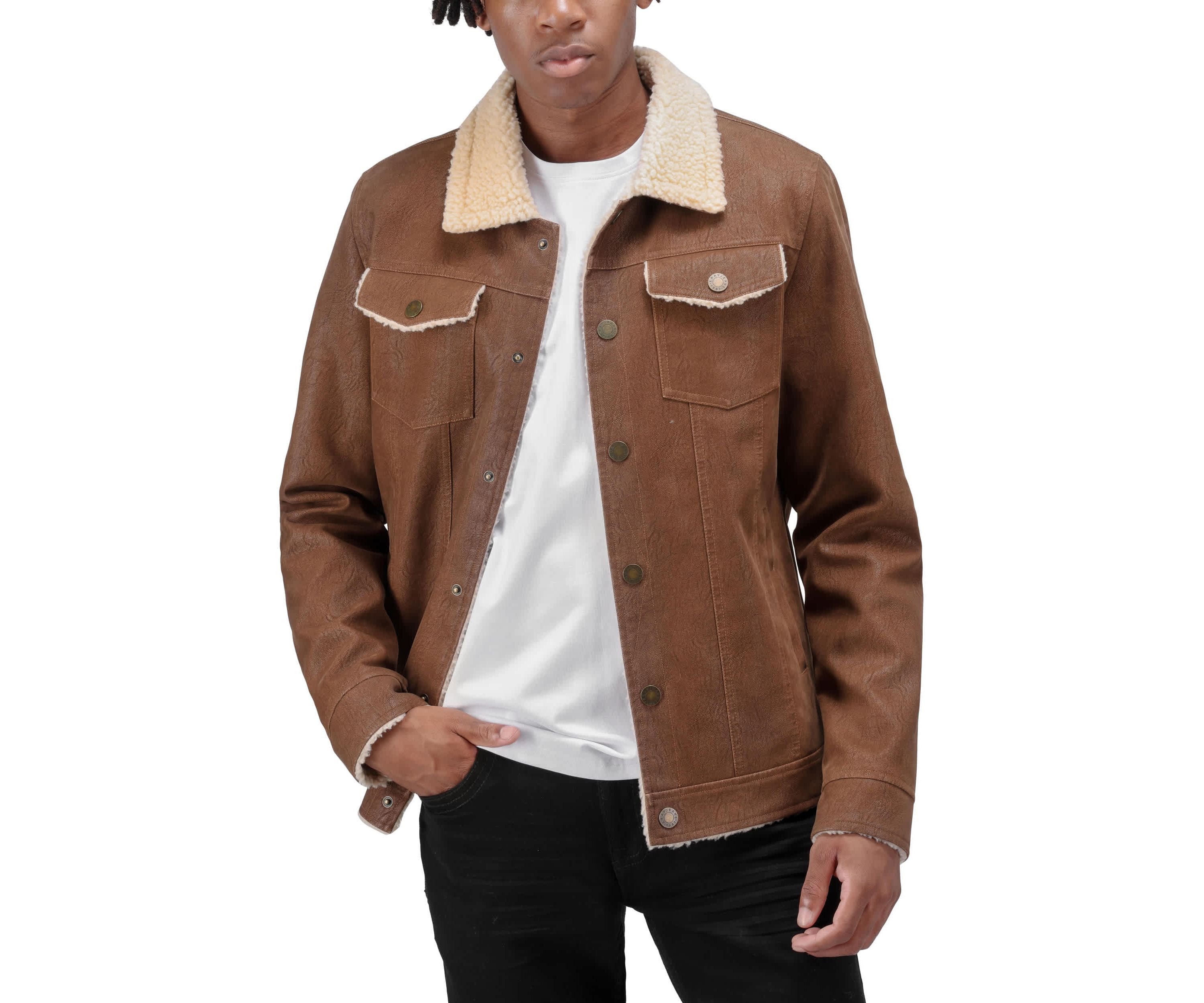 Mens Jacket With Faux Shearling Lining