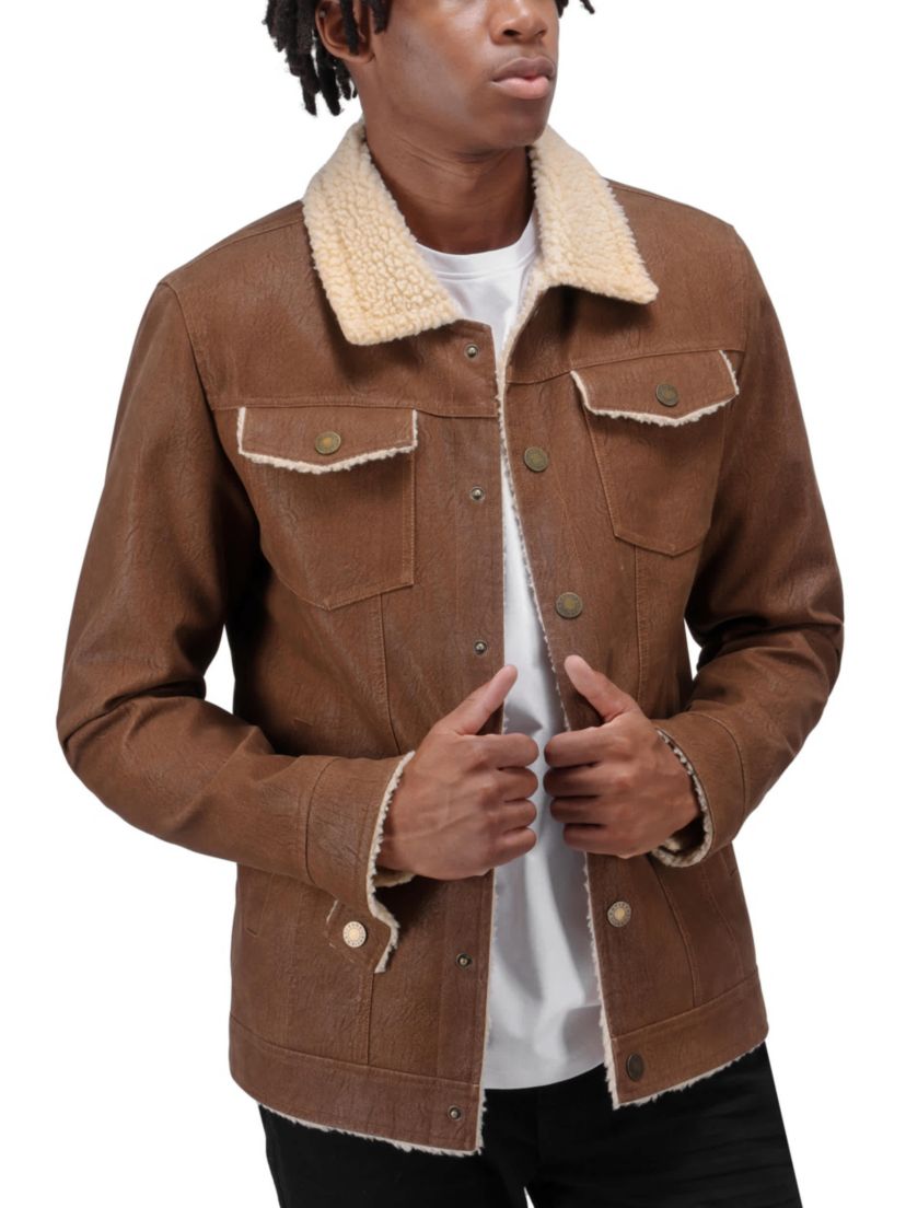 Mens Jacket With Faux Shearling Lining